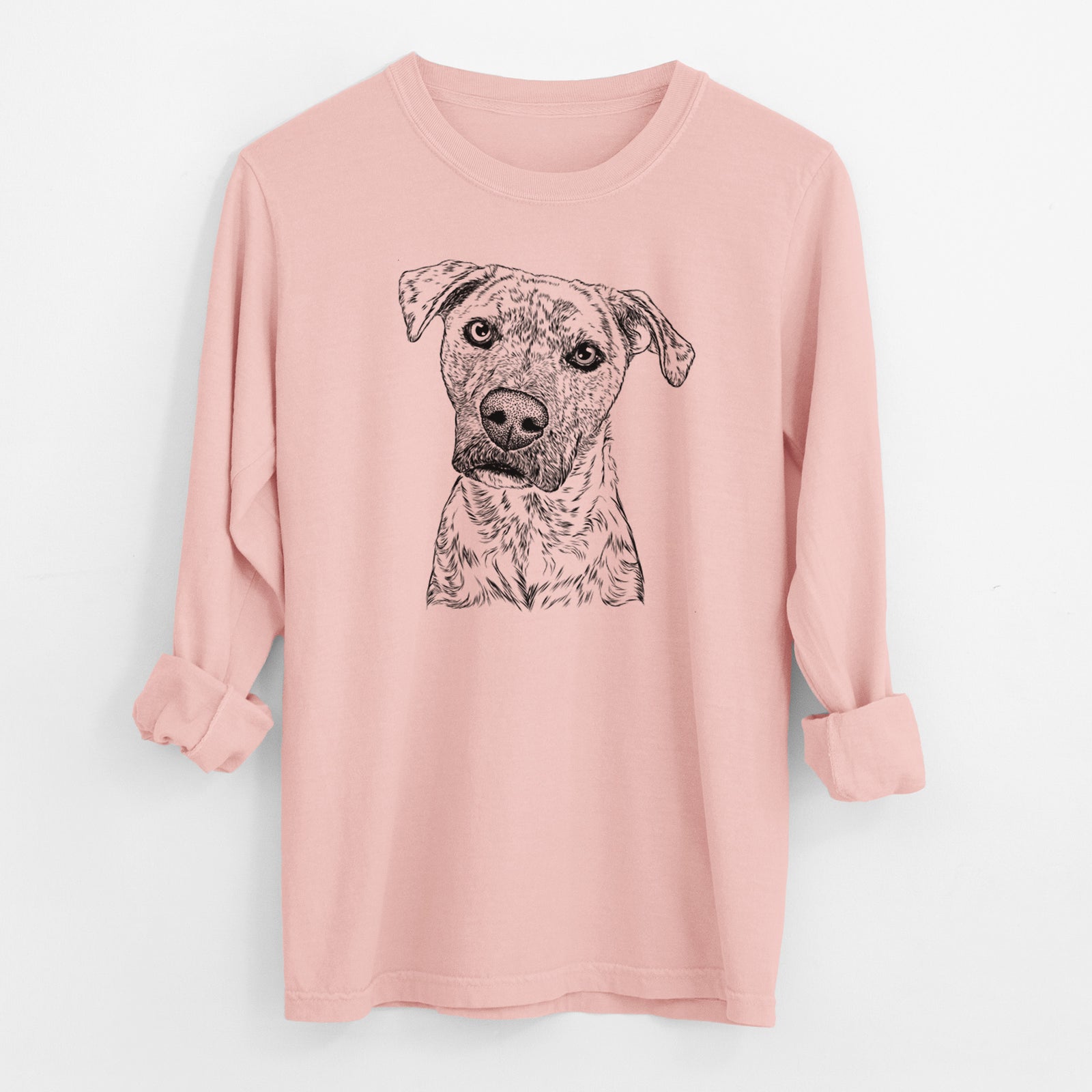 Bare Monster Baby the Pitbull Mix - Men's Heavyweight 100% Cotton Long Sleeve