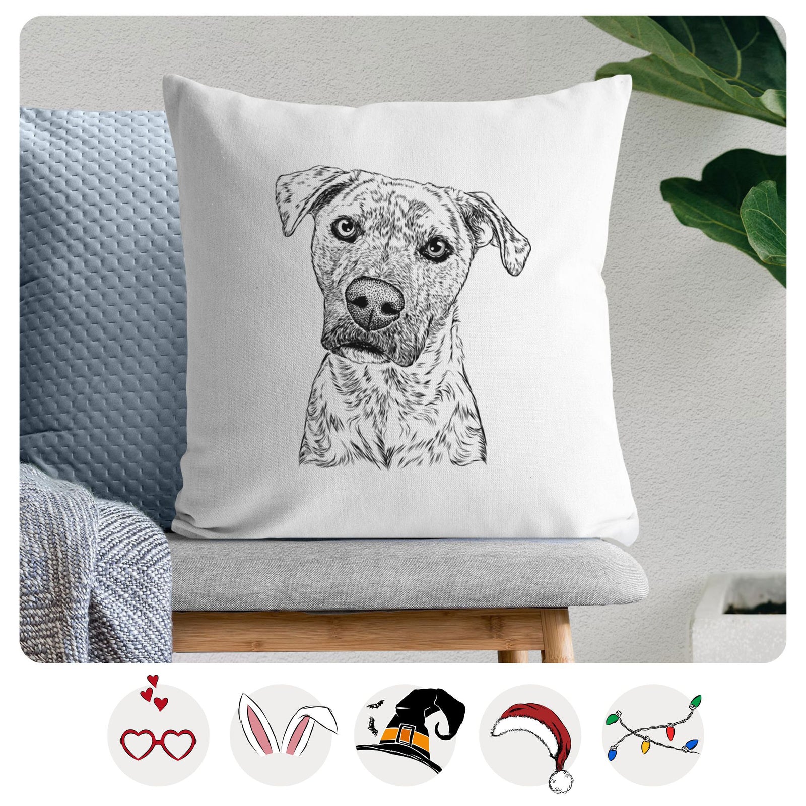 Monster Baby the Pitbull Mix - Throw Pillow Cover