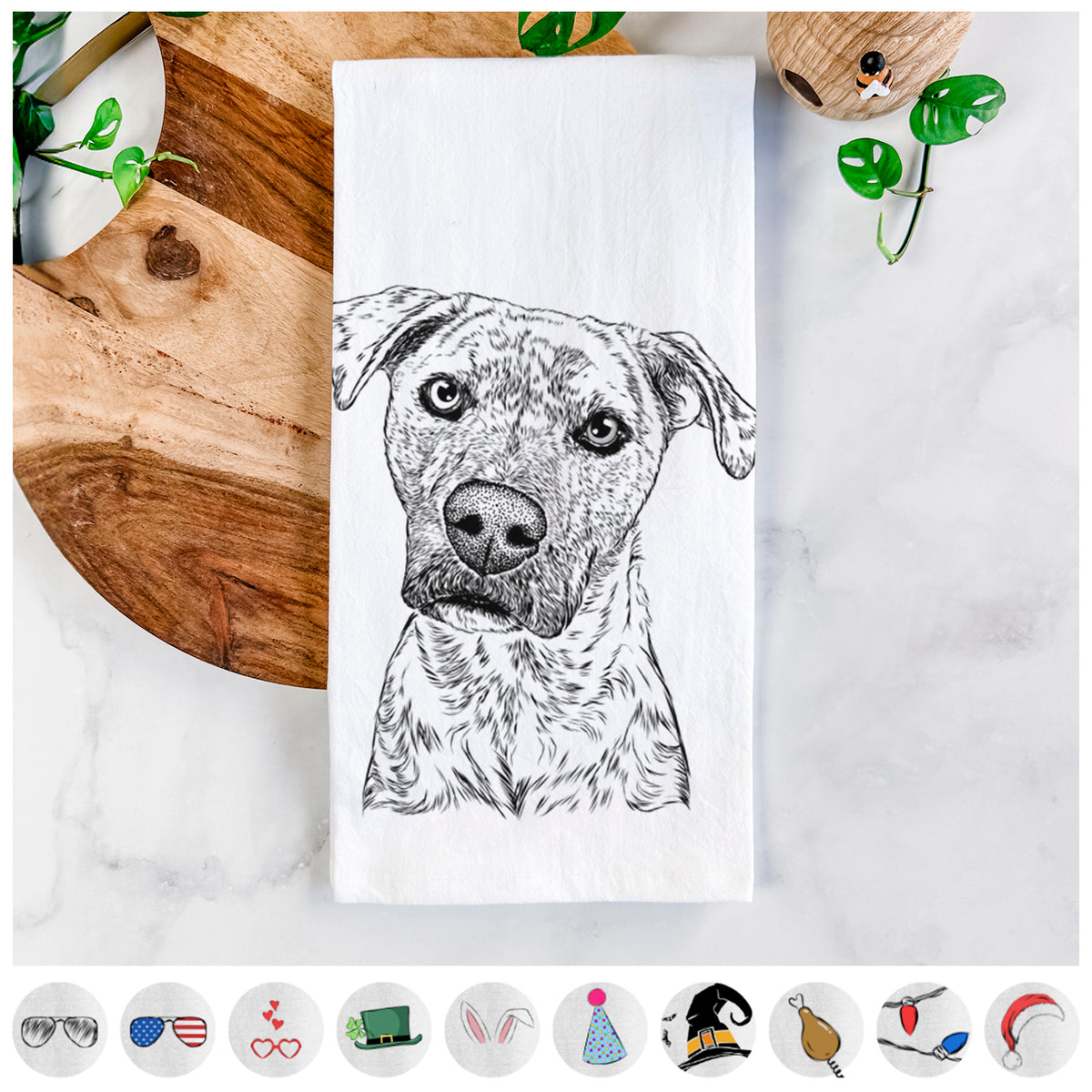 Monster Baby the Pitbull Mix Tea Towel