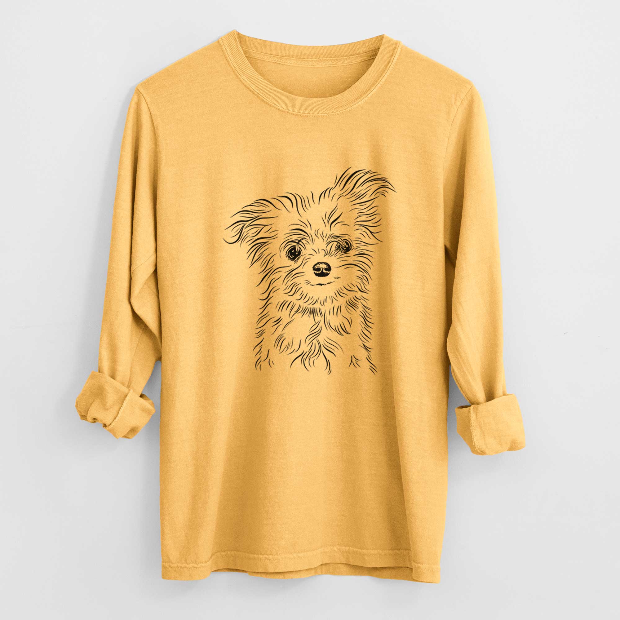 Bare Mr. Gucci Poochi the Maltese - Men's Heavyweight 100% Cotton Long Sleeve