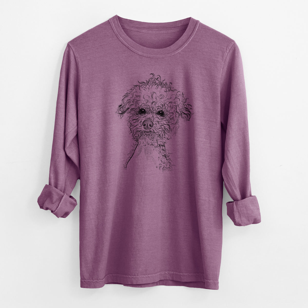 Bare Muffin the Poodle - Men's Heavyweight 100% Cotton Long Sleeve