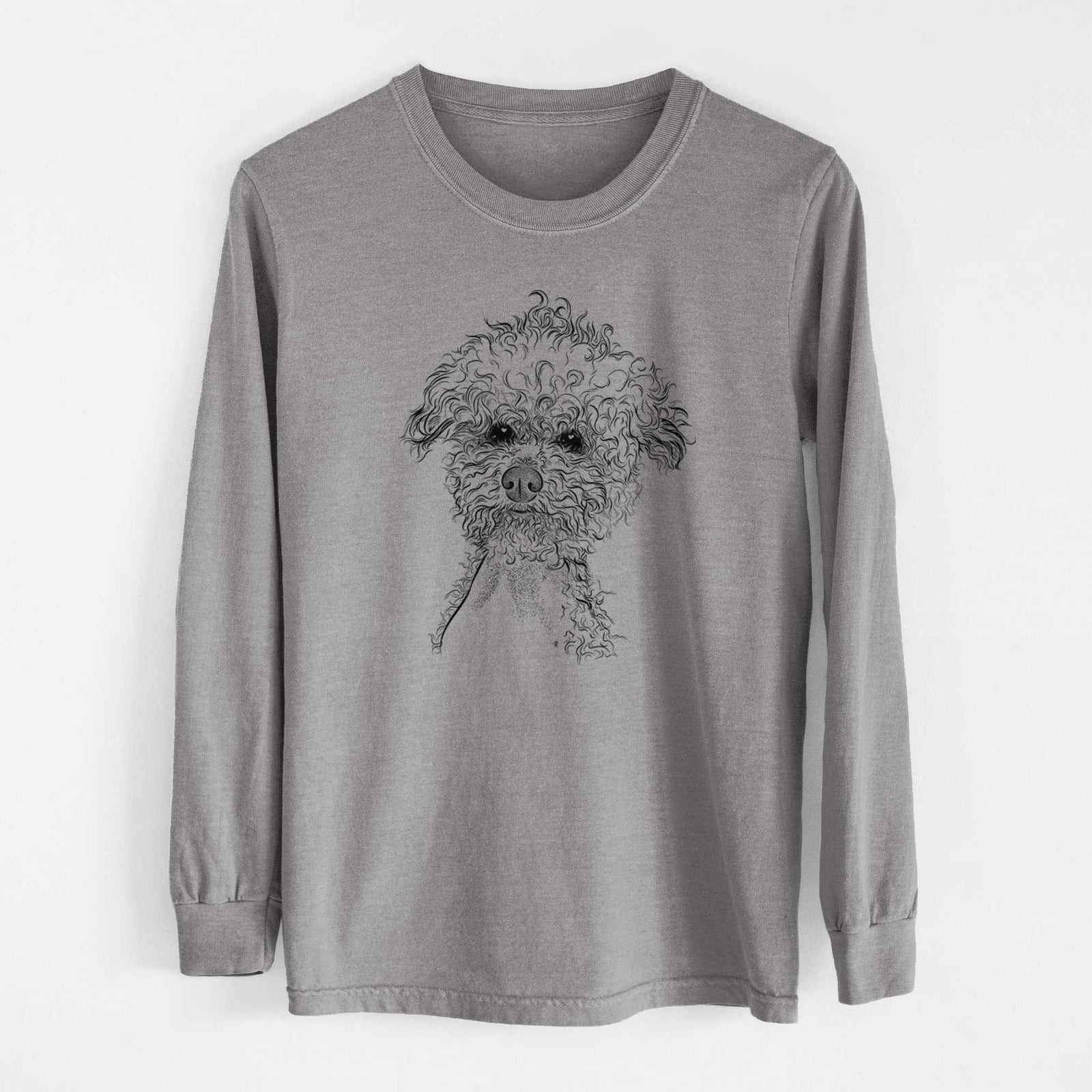 Bare Muffin the Poodle - Men's Heavyweight 100% Cotton Long Sleeve