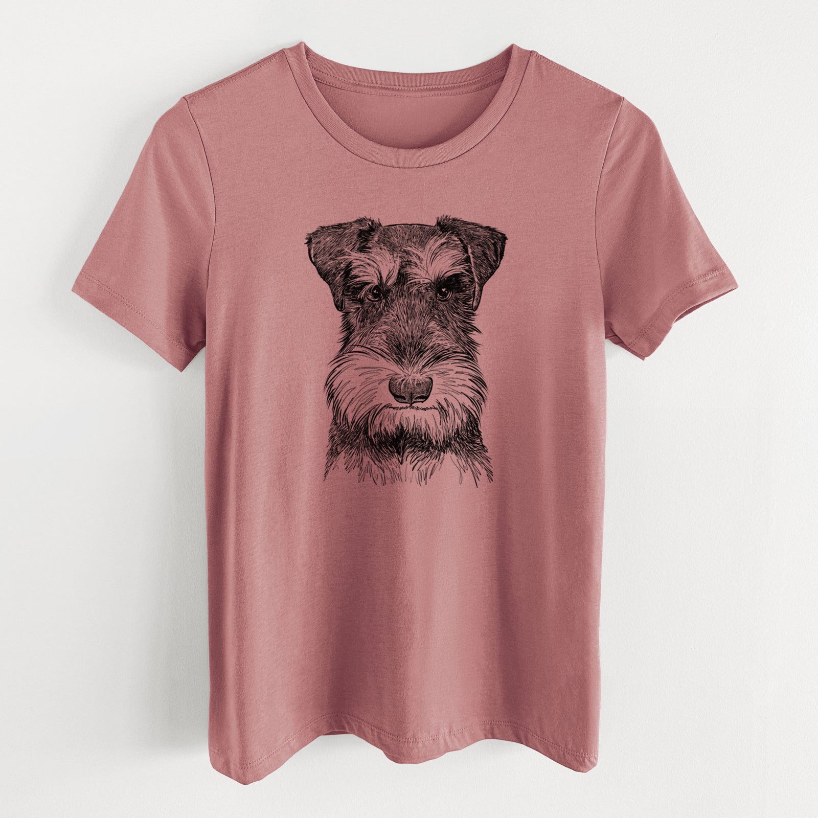 Bare Murphy the Mini Schnauzer - Women's Lightweight Relaxed Fit 100% Cotton Crewneck
