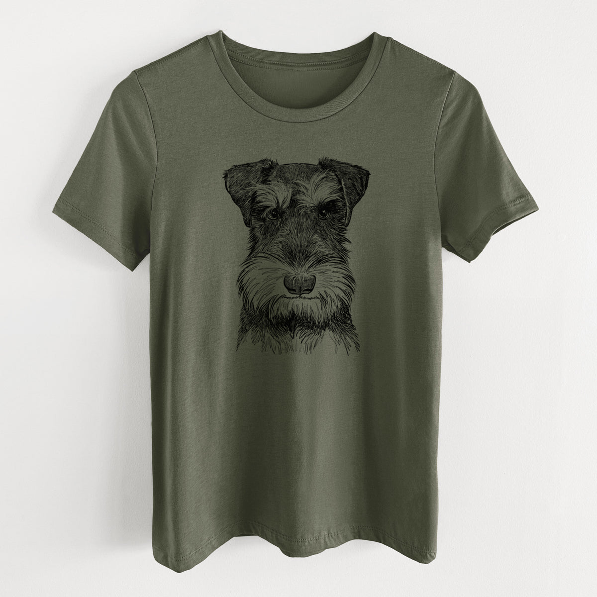 Bare Murphy the Mini Schnauzer - Women's Lightweight Relaxed Fit 100% Cotton Crewneck
