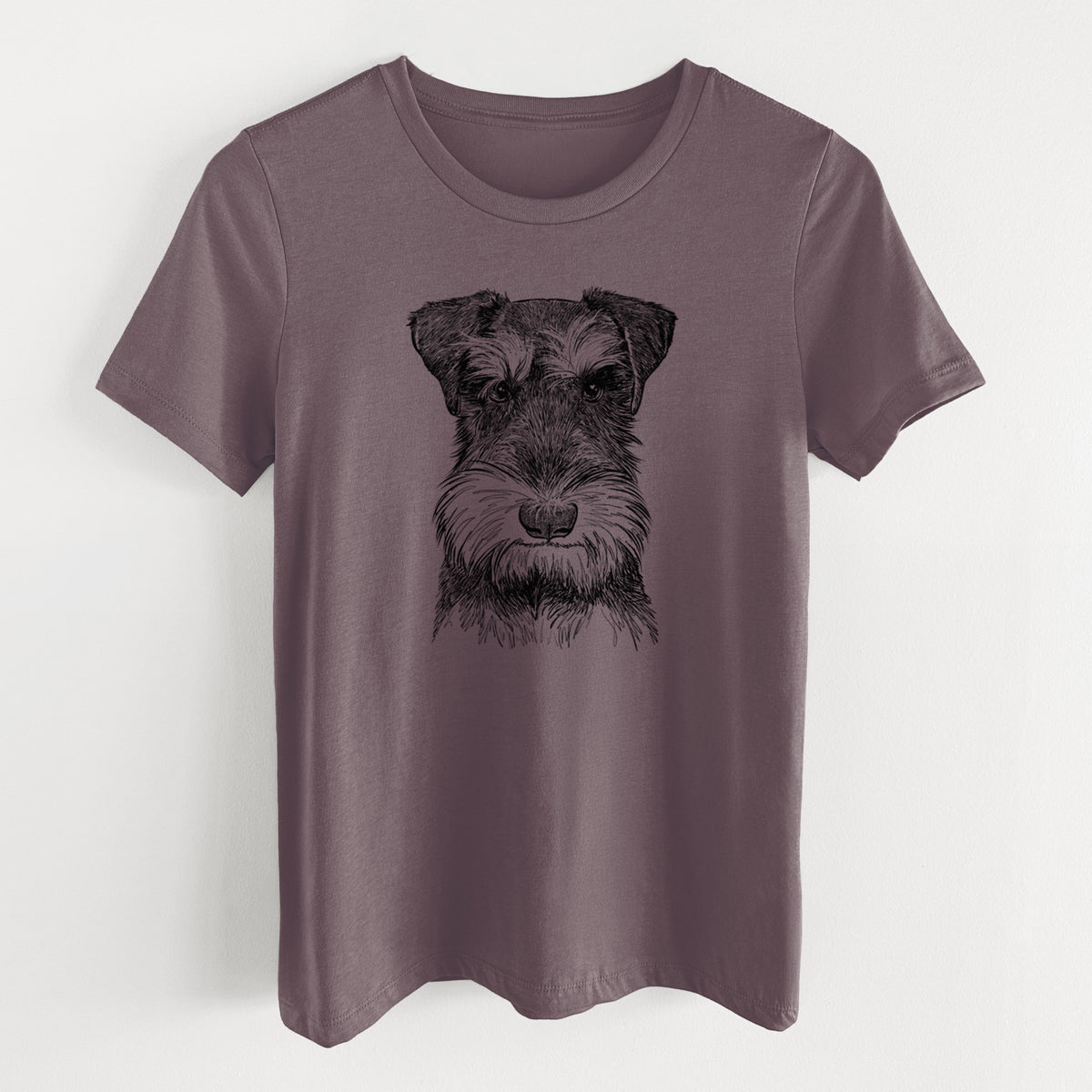 Bare Murphy the Mini Schnauzer - Women's Lightweight Relaxed Fit 100% Cotton Crewneck
