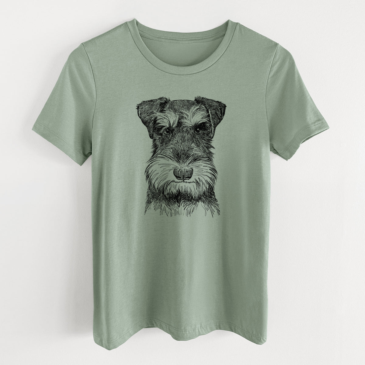 Bare Murphy the Mini Schnauzer - Women's Lightweight Relaxed Fit 100% Cotton Crewneck