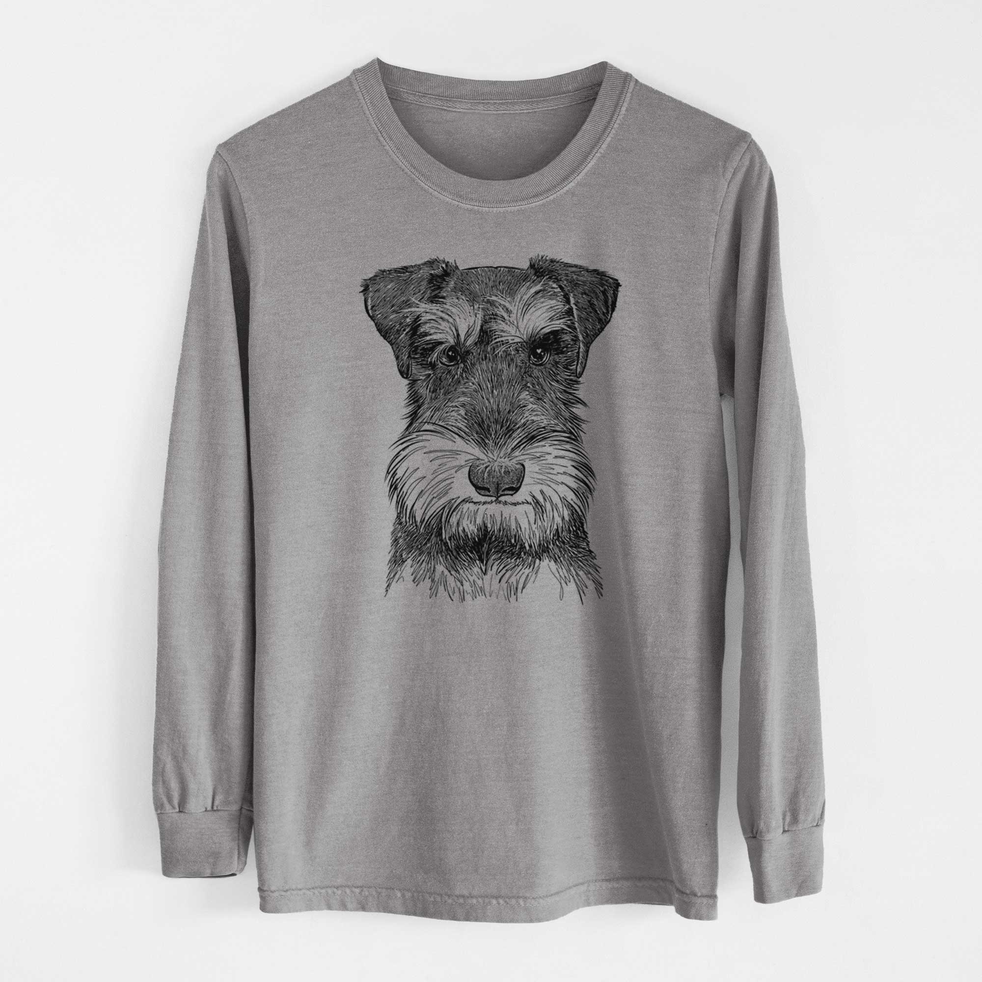 Bare Murphy the Mini Schnauzer - Men's Heavyweight 100% Cotton Long Sleeve