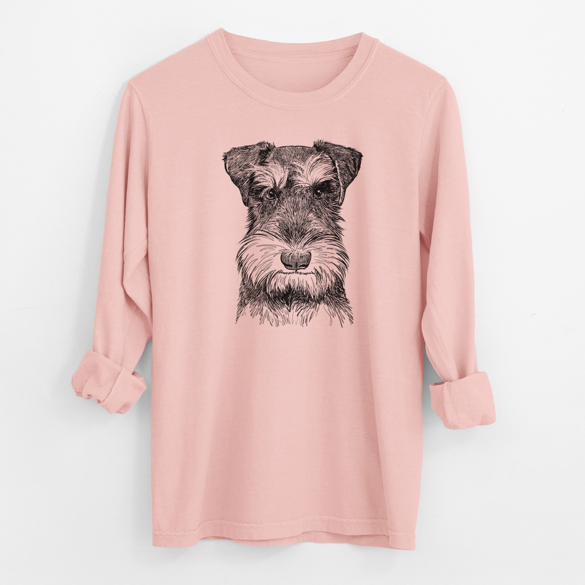 Bare Murphy the Mini Schnauzer - Men's Heavyweight 100% Cotton Long Sleeve