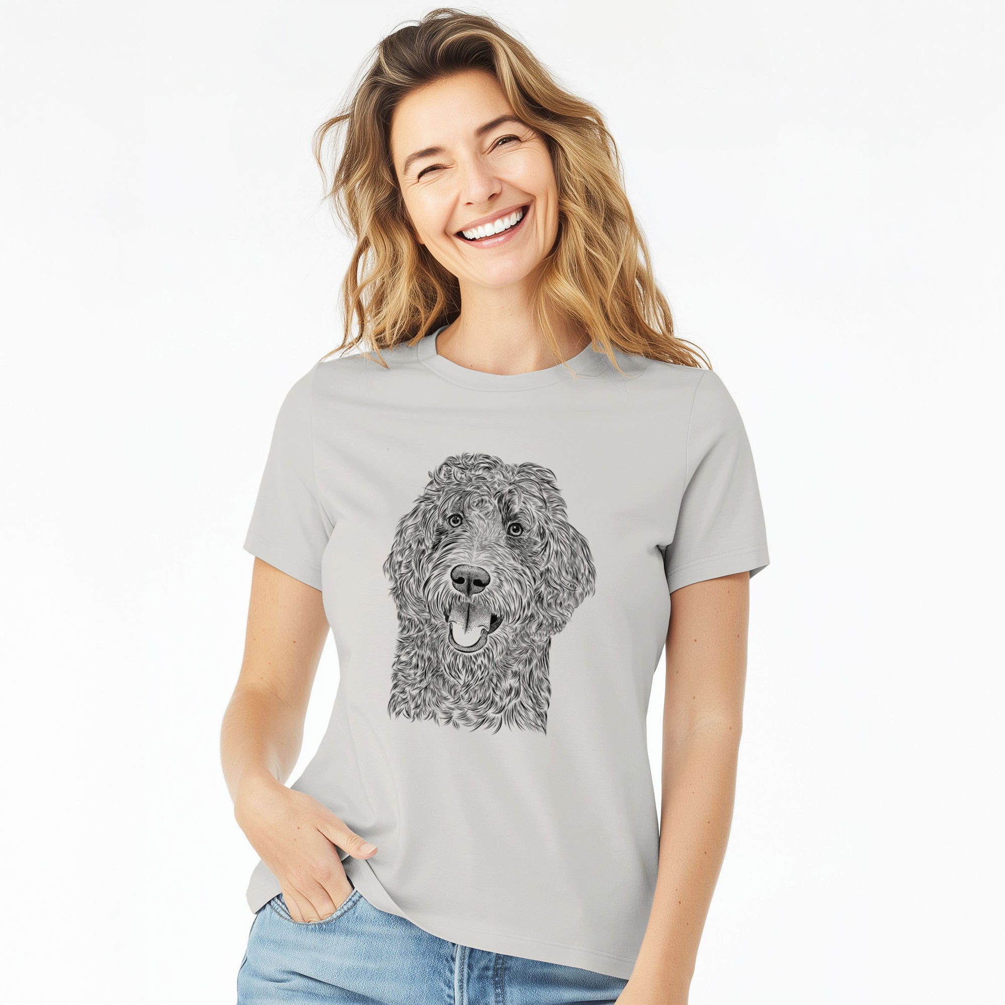 Bare Murr Dog the Labradoodle - Women's Lightweight Relaxed Fit 100% Cotton Crewneck