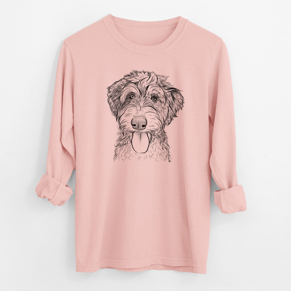 Bare Myrtle Mae the Aussiedoodle - Men's Heavyweight 100% Cotton Long Sleeve