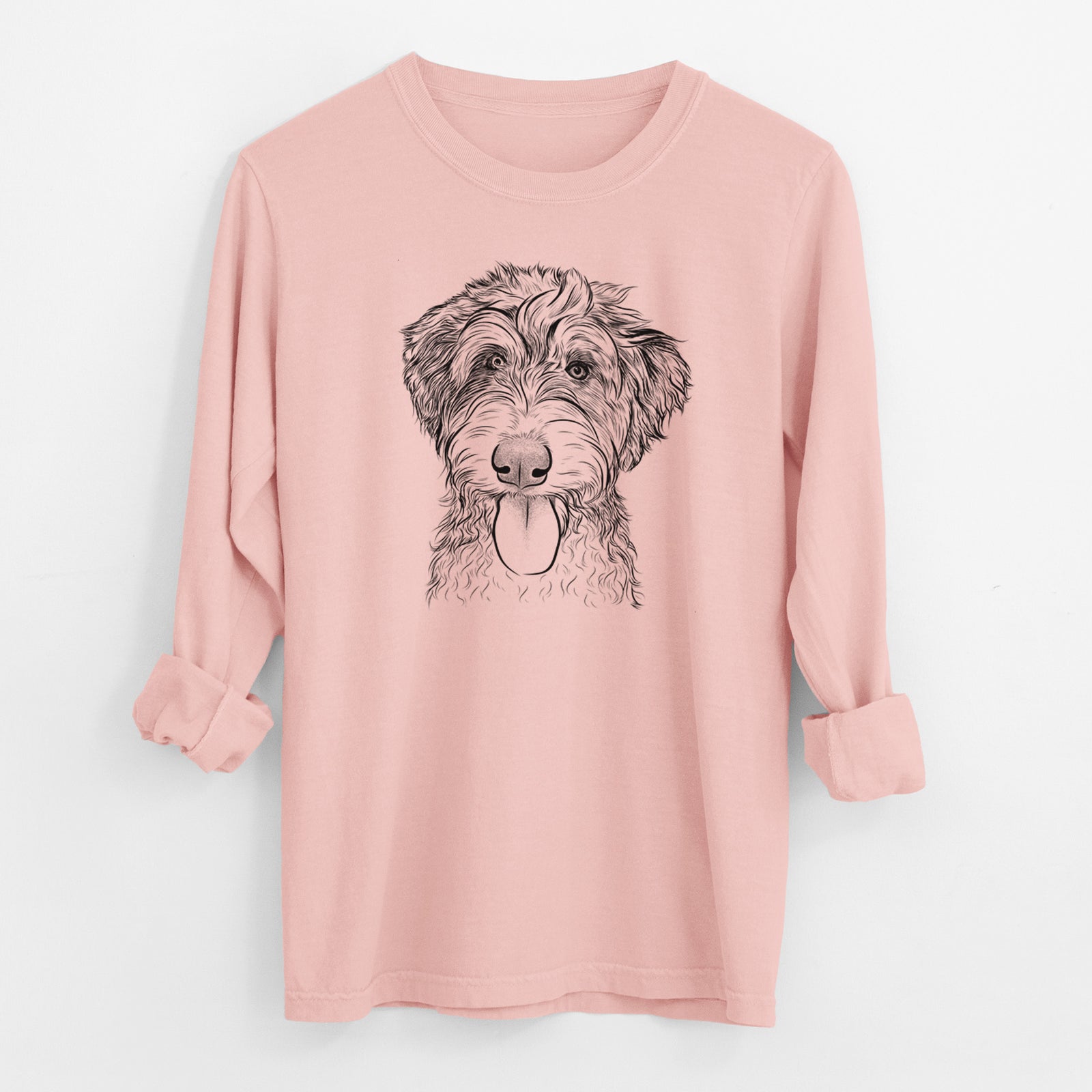 Bare Myrtle Mae the Aussiedoodle - Men's Heavyweight 100% Cotton Long Sleeve