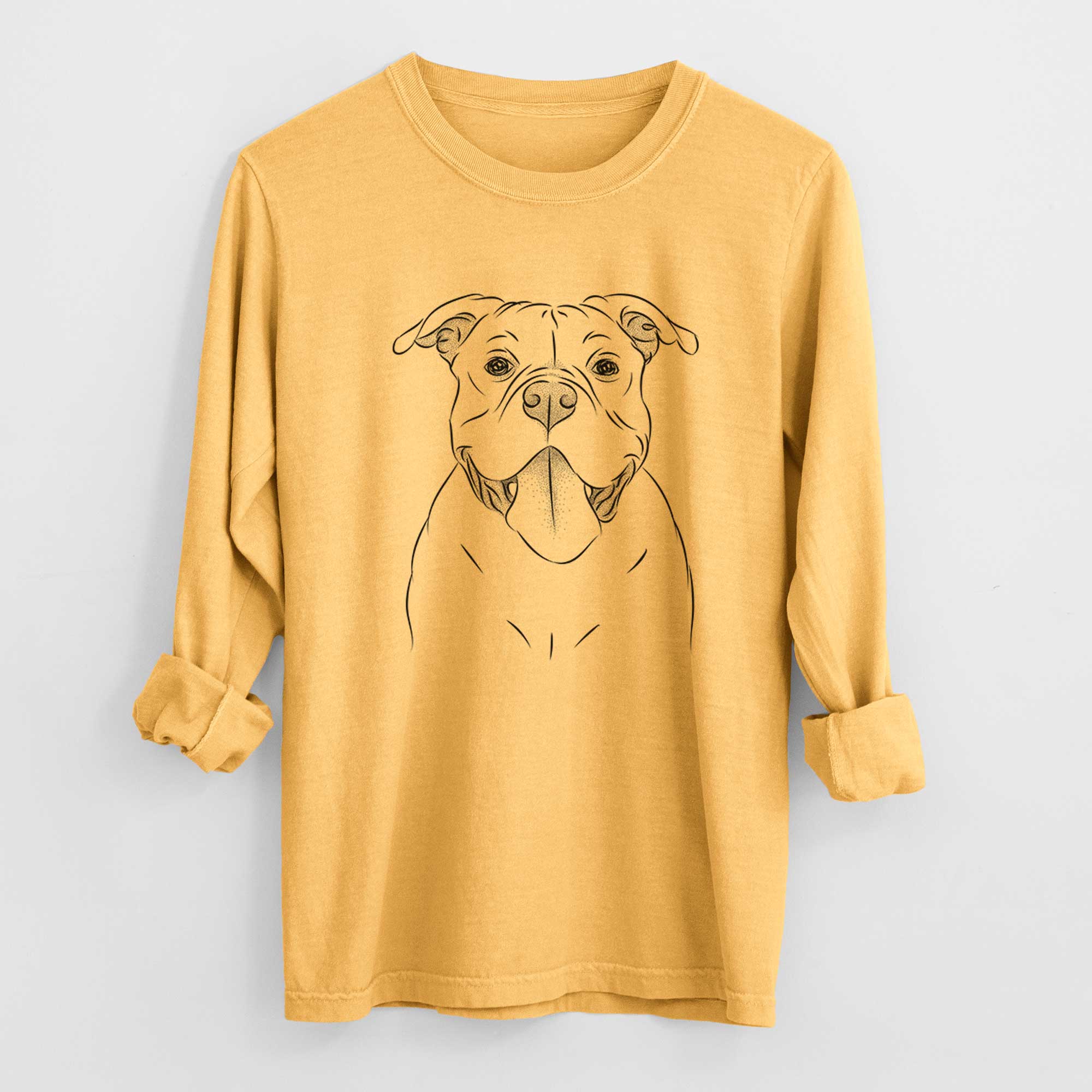 Bare Nacho the American Bully - Men's Heavyweight 100% Cotton Long Sleeve