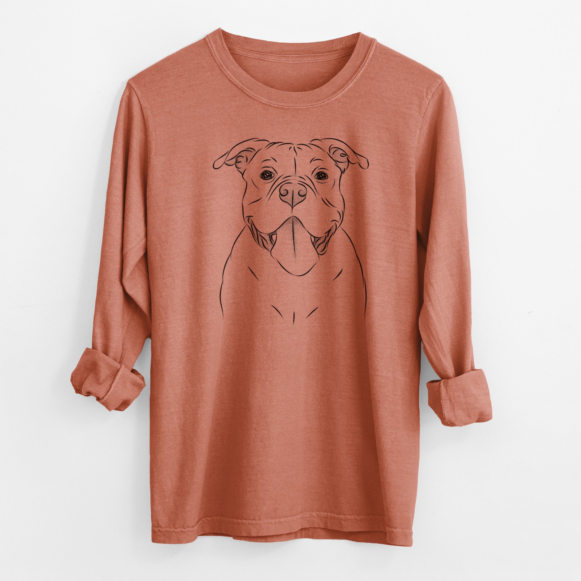 Bare Nacho the American Bully - Men's Heavyweight 100% Cotton Long Sleeve