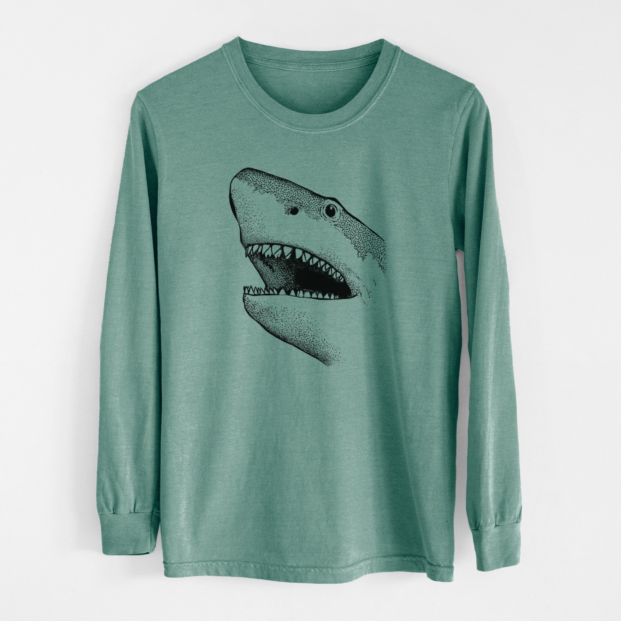 Bare Nado the Great White Shark - Men's Heavyweight 100% Cotton Long Sleeve