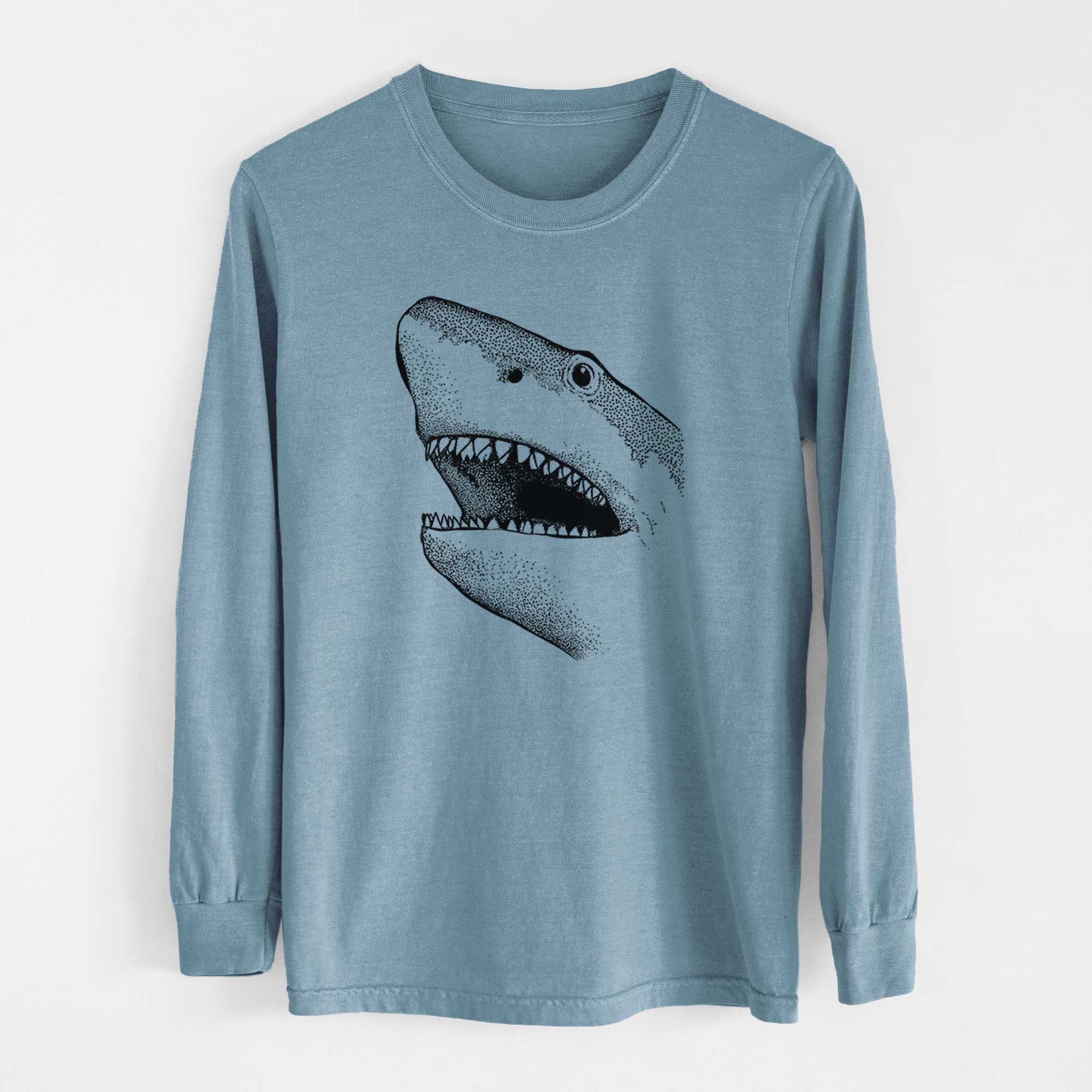 Bare Nado the Great White Shark - Men's Heavyweight 100% Cotton Long Sleeve