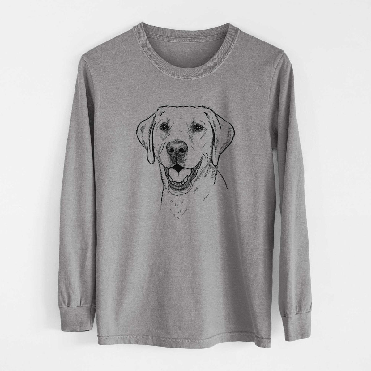 Bare Nate the Labrador Retriever - Men's Heavyweight 100% Cotton Long Sleeve