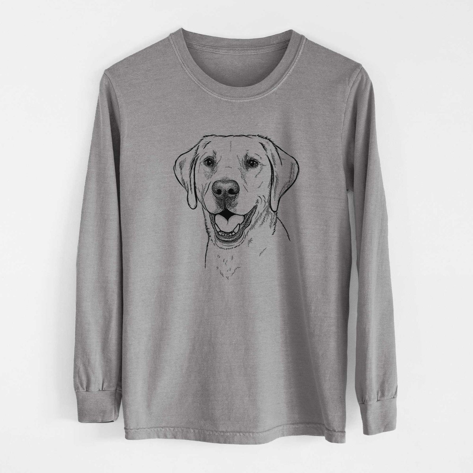 Bare Nate the Labrador Retriever - Men's Heavyweight 100% Cotton Long Sleeve