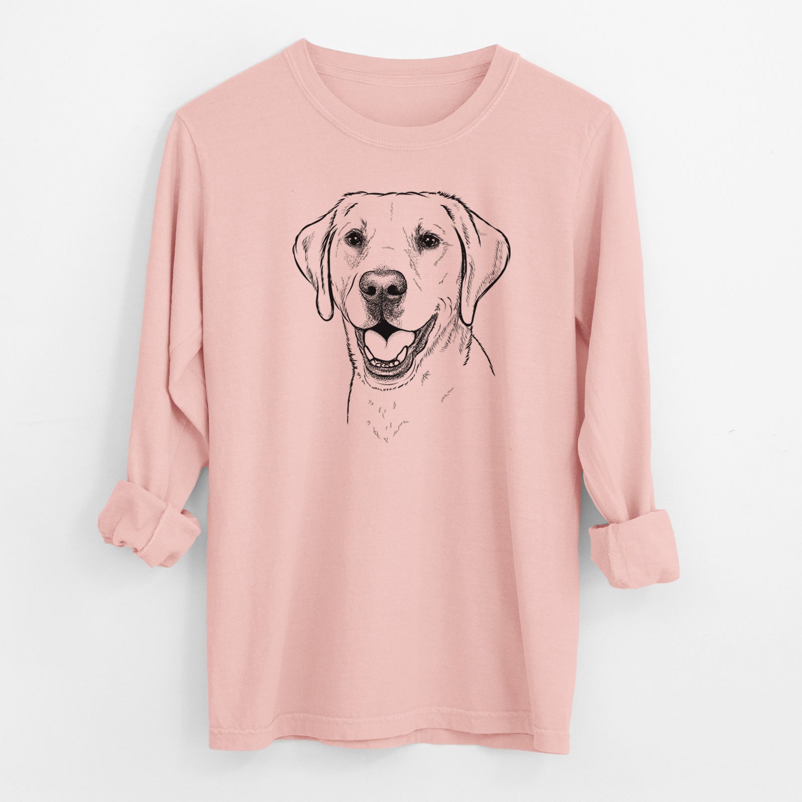 Bare Nate the Labrador Retriever - Men's Heavyweight 100% Cotton Long Sleeve