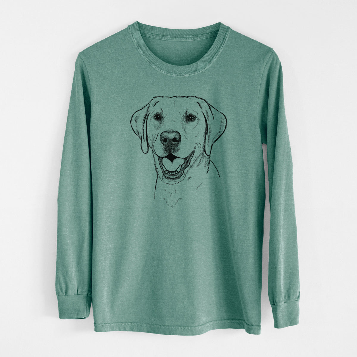 Bare Nate the Labrador Retriever - Men's Heavyweight 100% Cotton Long Sleeve