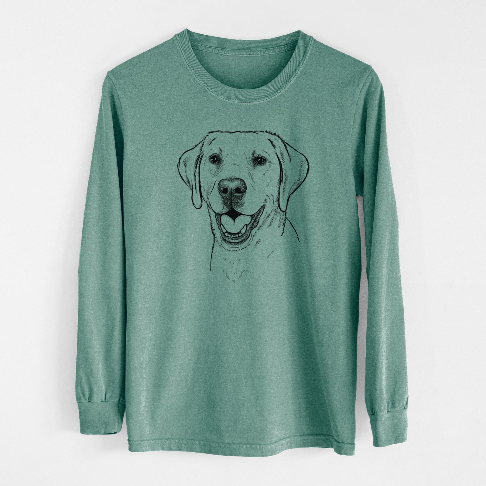 Bare Nate the Labrador Retriever - Men's Heavyweight 100% Cotton Long Sleeve