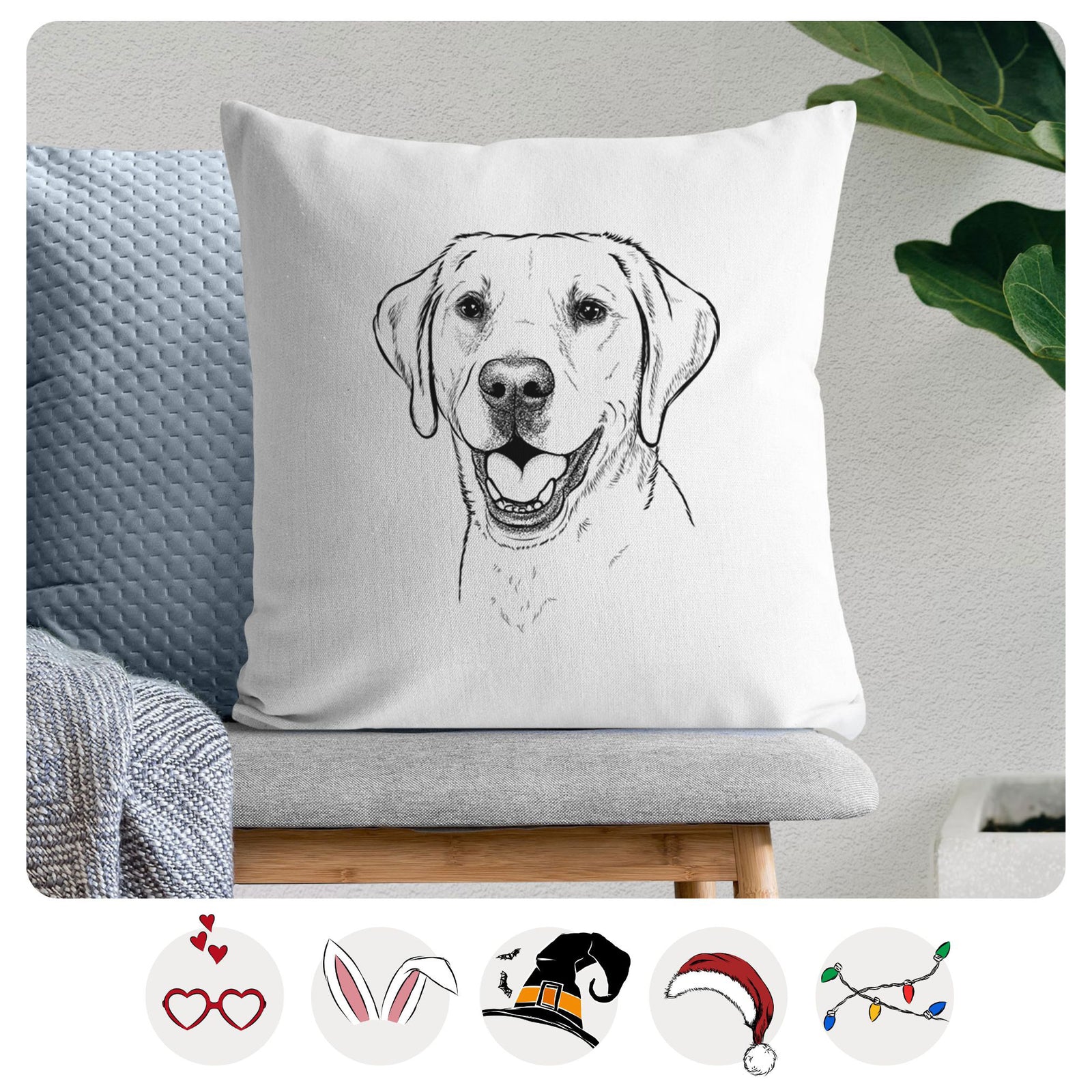 Nate the Labrador Retriever - Throw Pillow Cover