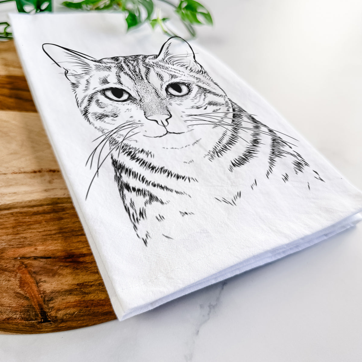 Nell the Tabby Cat Tea Towel