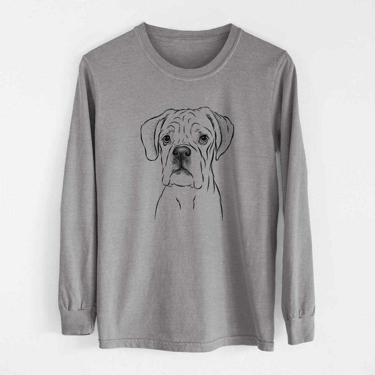 Bare Nelly the Boxer - Men's Heavyweight 100% Cotton Long Sleeve