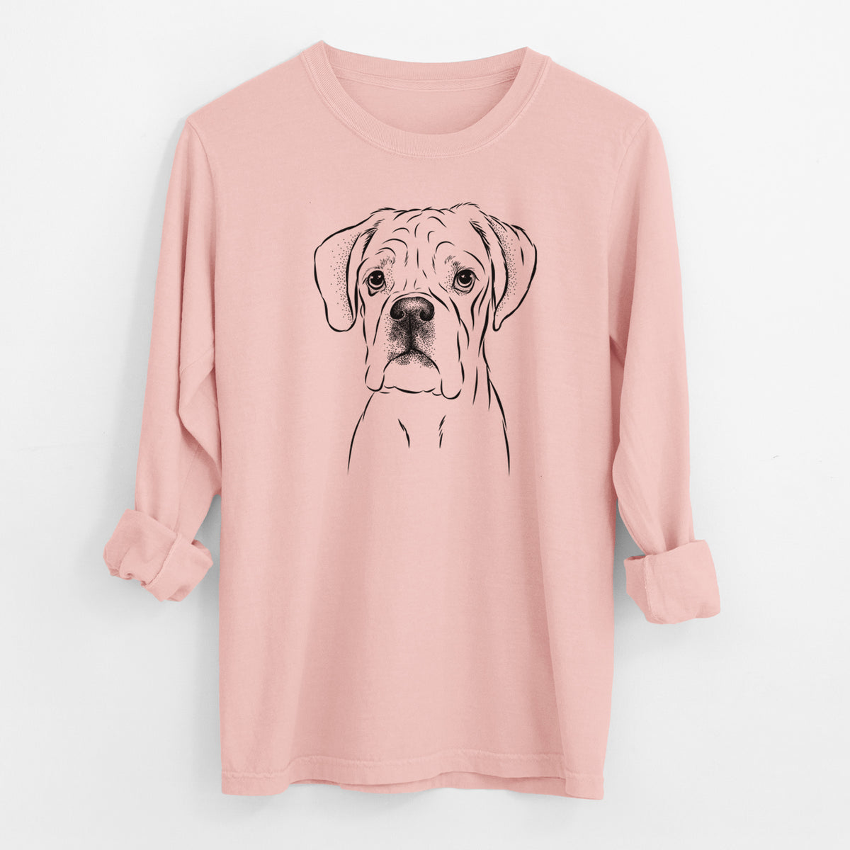 Bare Nelly the Boxer - Men's Heavyweight 100% Cotton Long Sleeve