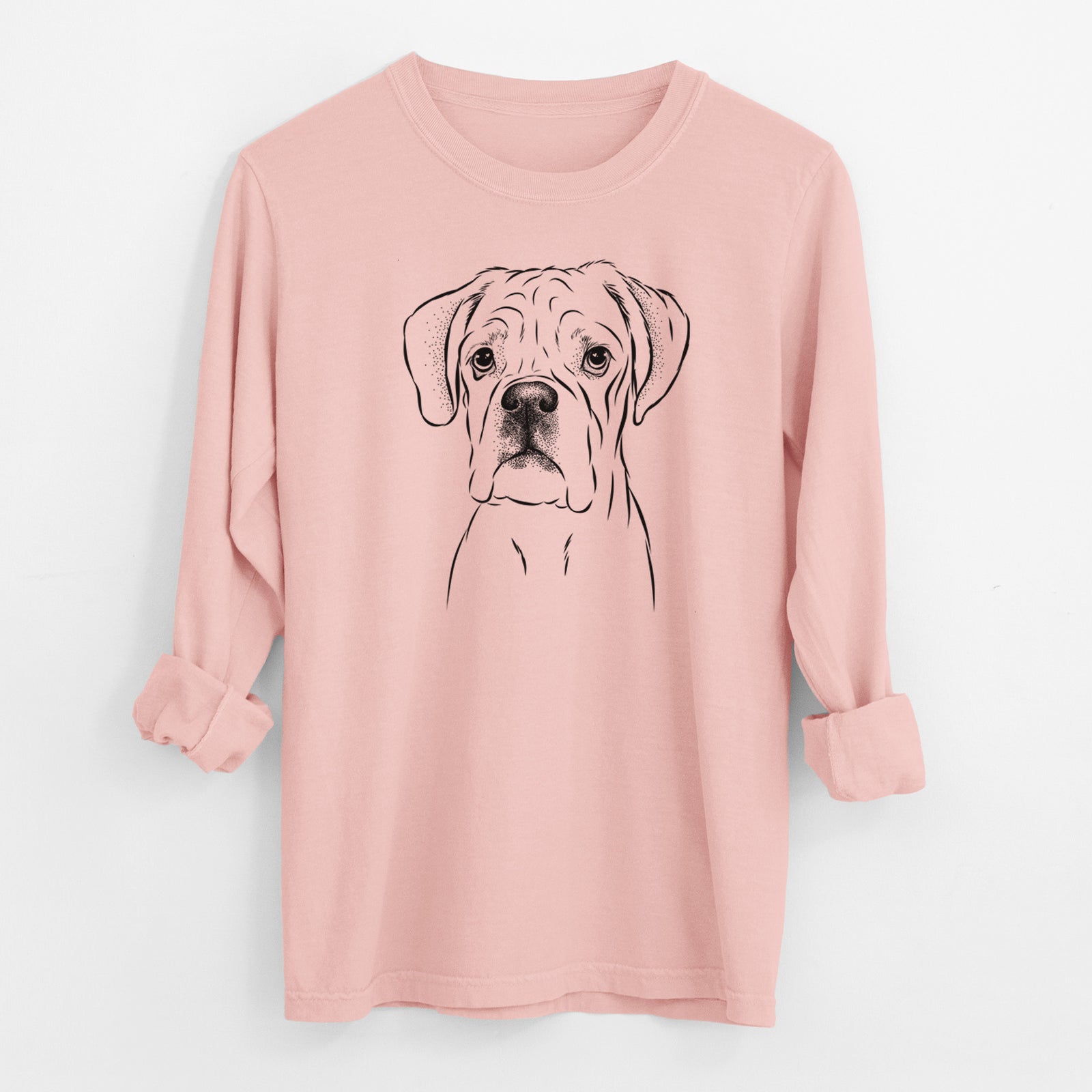 Bare Nelly the Boxer - Men's Heavyweight 100% Cotton Long Sleeve