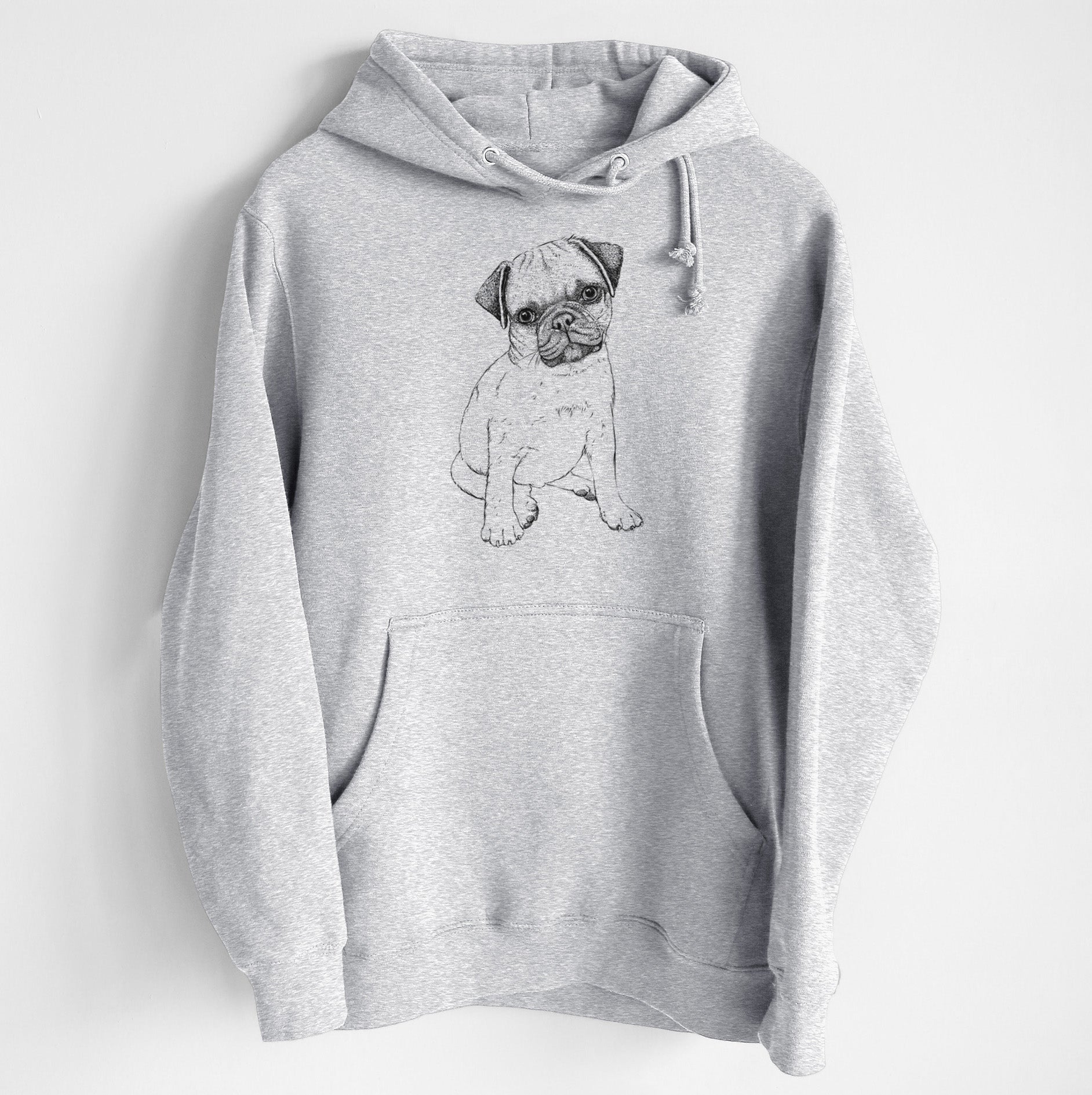 Nelson the Pug Puppy- Heavyweight Fleece Hoodie