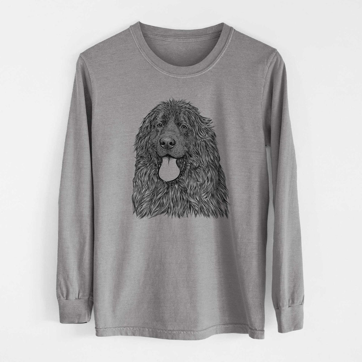 Bare Neptune the Newfoundland - Men's Heavyweight 100% Cotton Long Sleeve