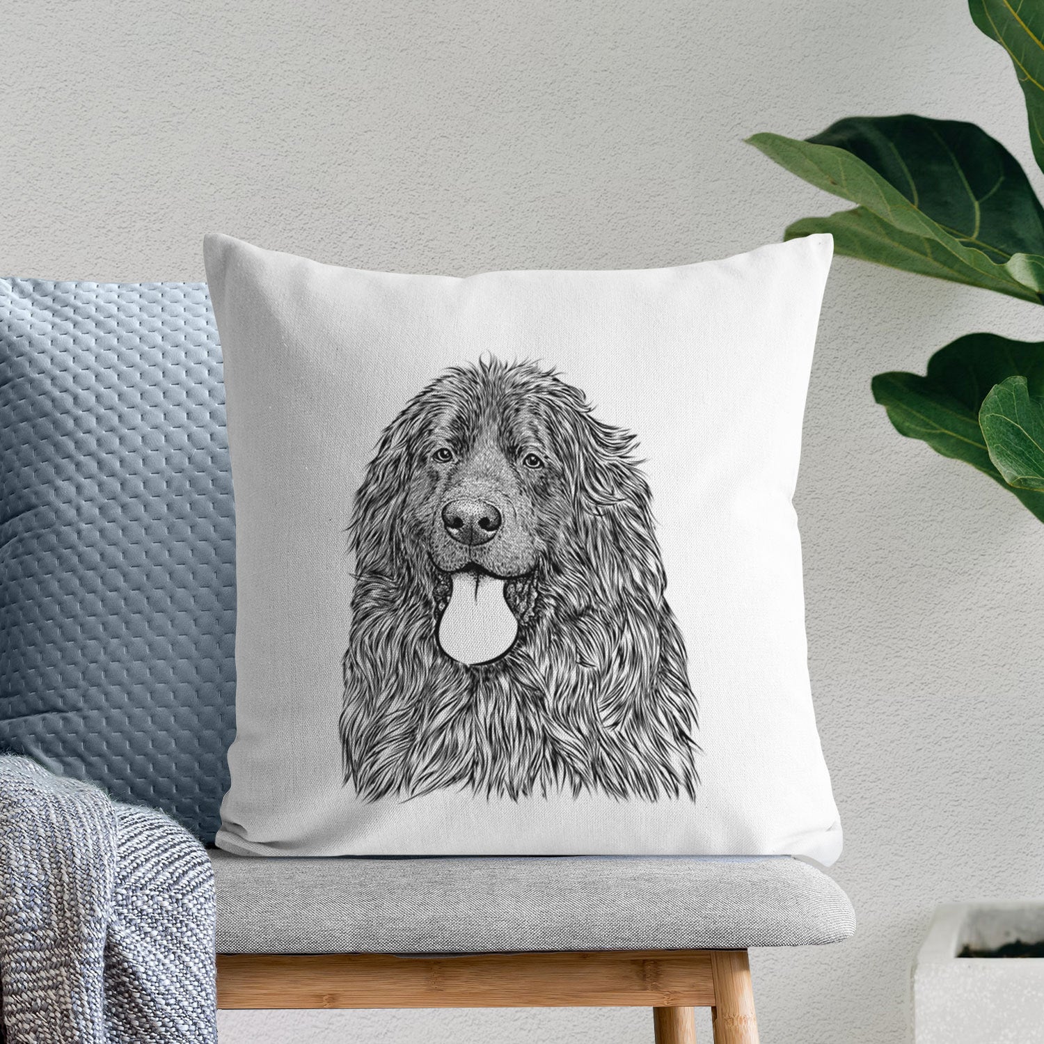 Neptune the Newfoundland - Throw Pillow Cover