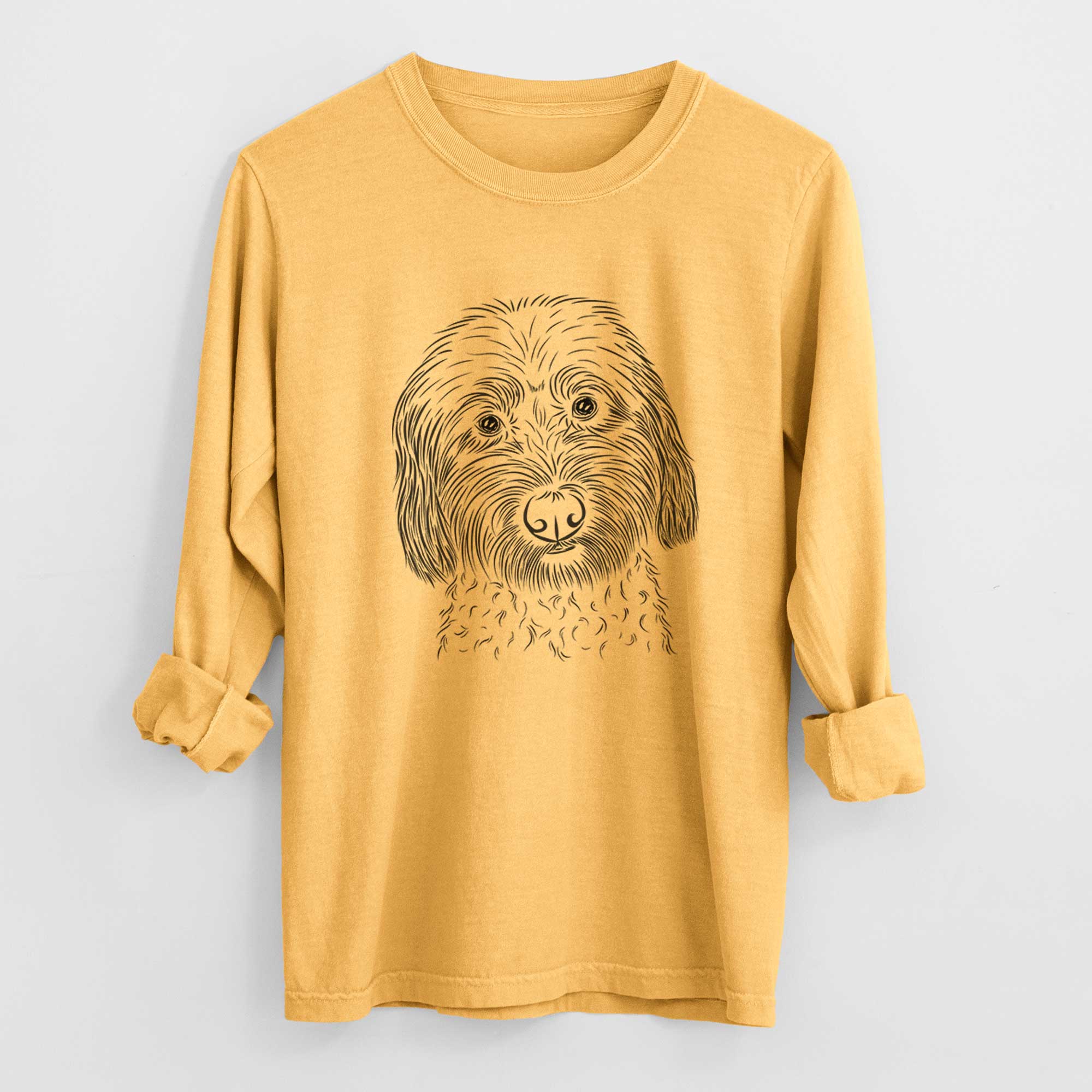 Bare Niles the Soft Coated Wheaten Terrier - Men's Heavyweight 100% Cotton Long Sleeve