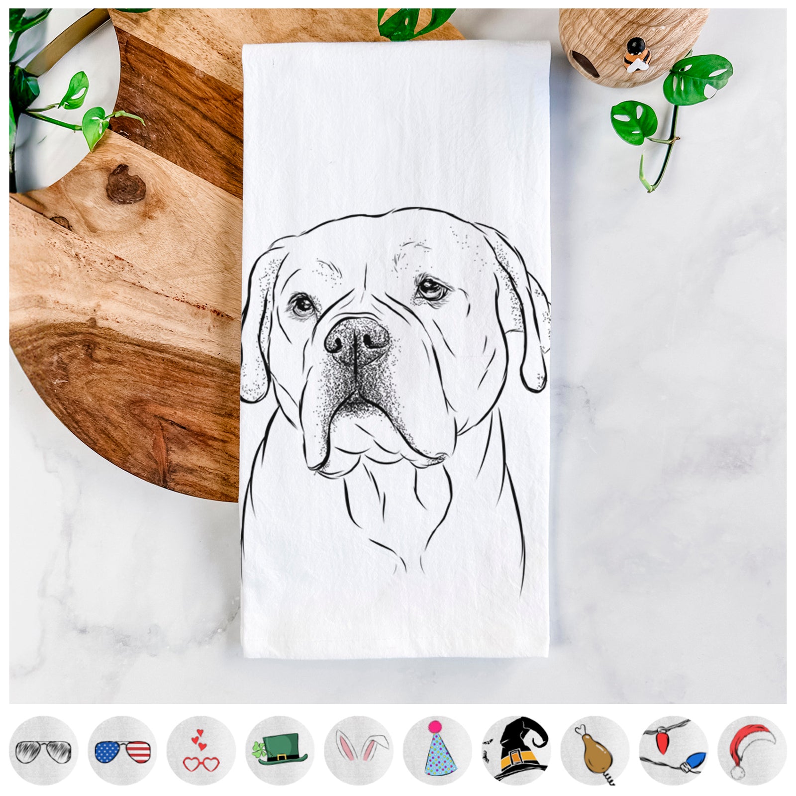 Nora the American Bulldog Mix Tea Towel