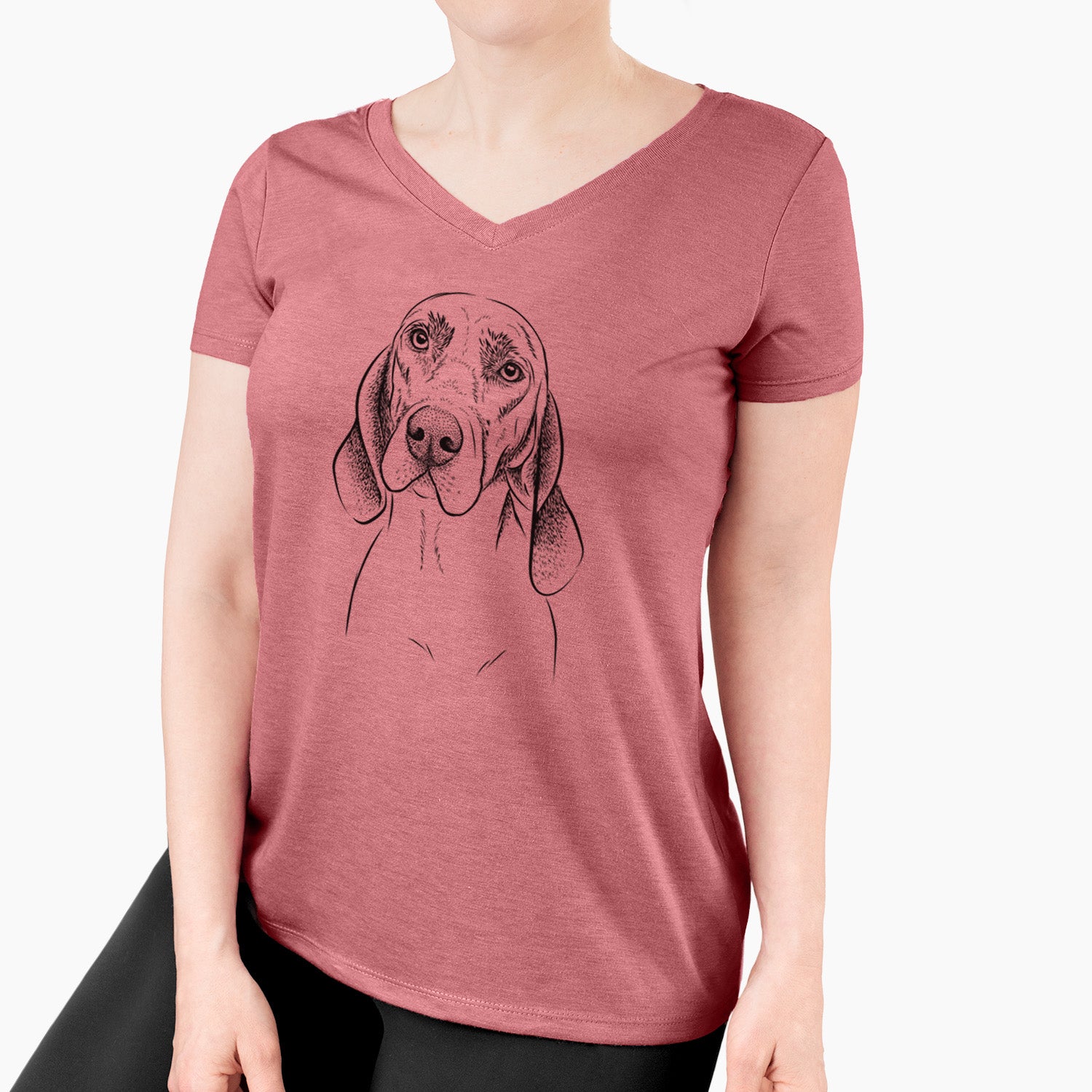 Bare Norman the Plott Hound - Women's V-neck Shirt