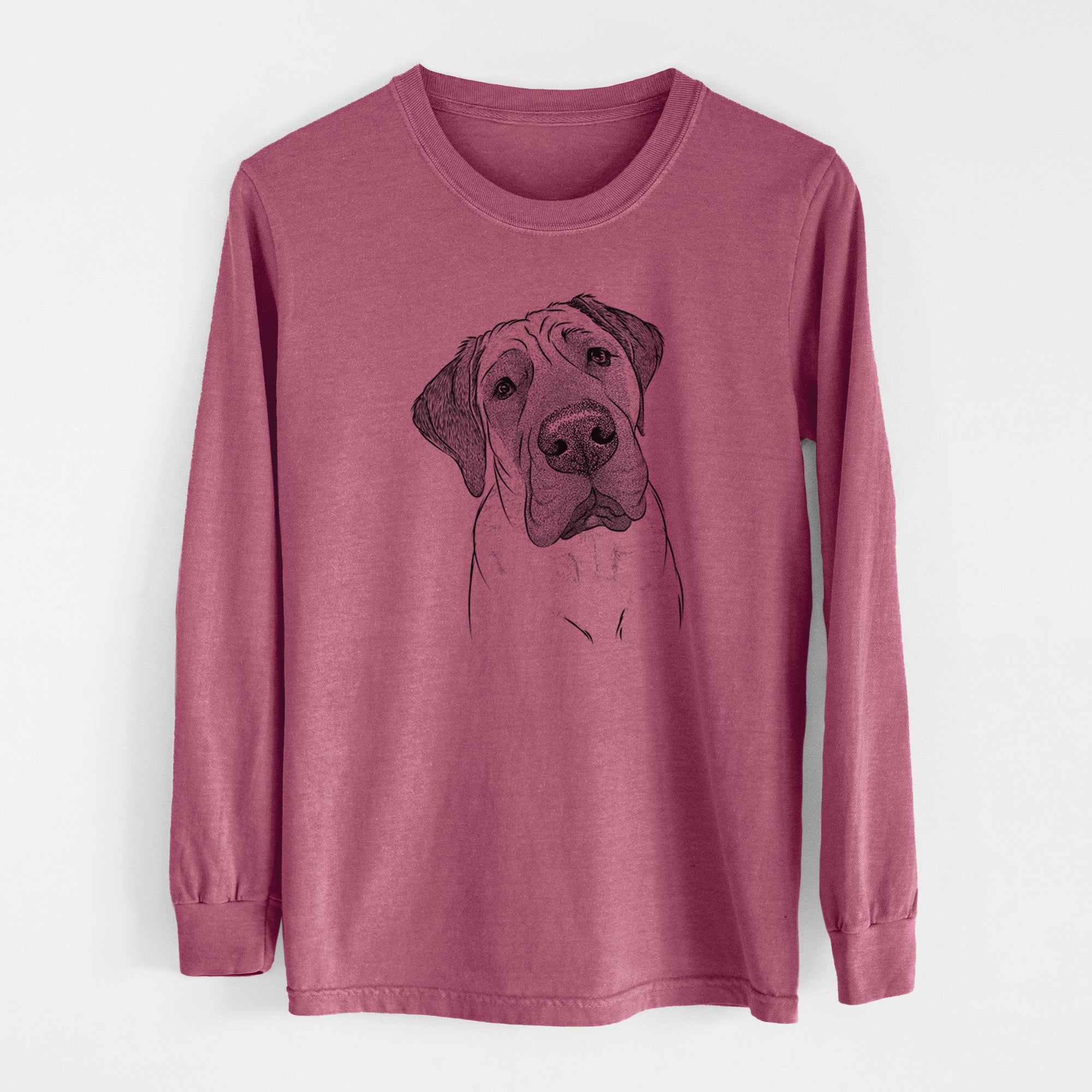 Bare Nutterbutter the English Mastiff - Men's Heavyweight 100% Cotton Long Sleeve