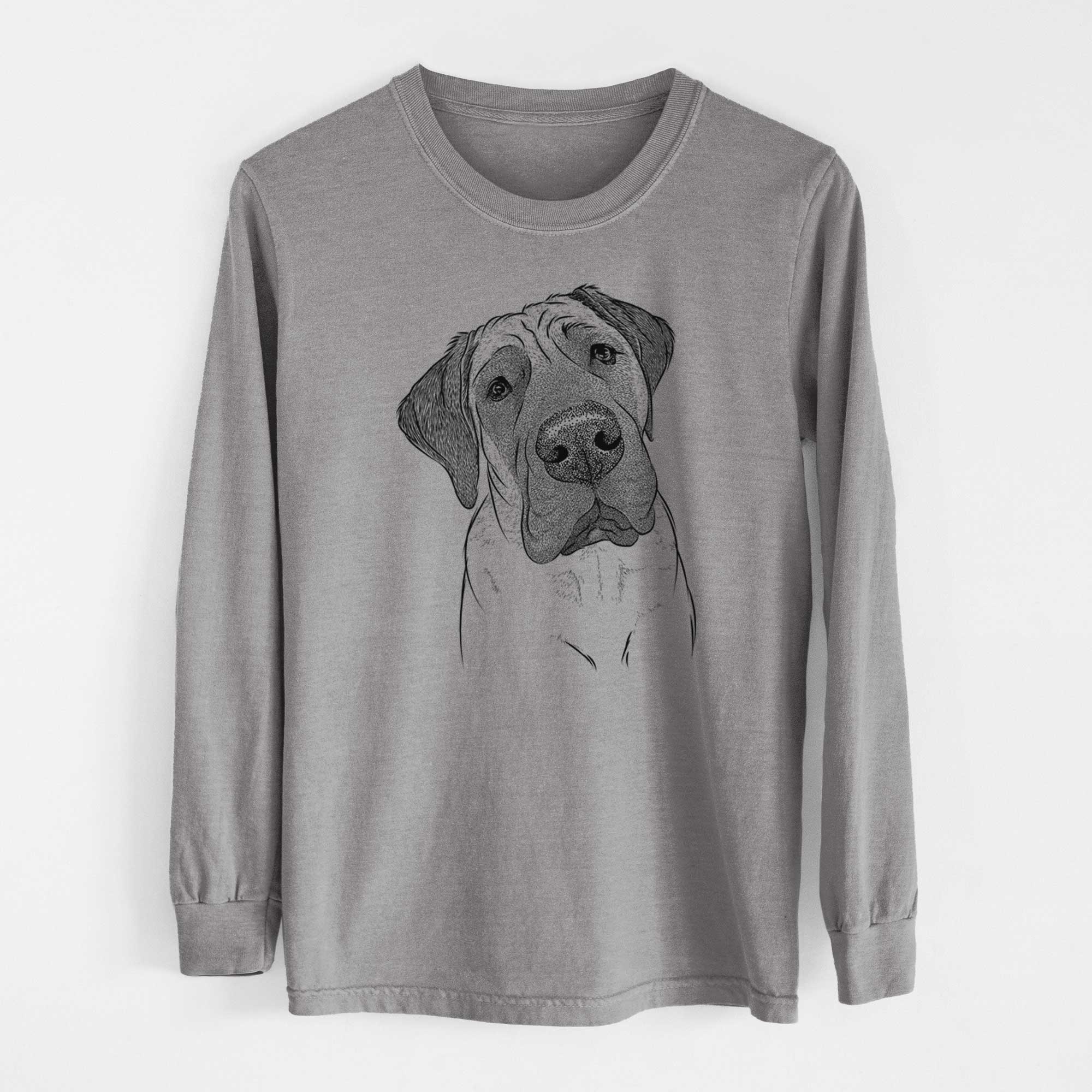 Bare Nutterbutter the English Mastiff - Men's Heavyweight 100% Cotton Long Sleeve