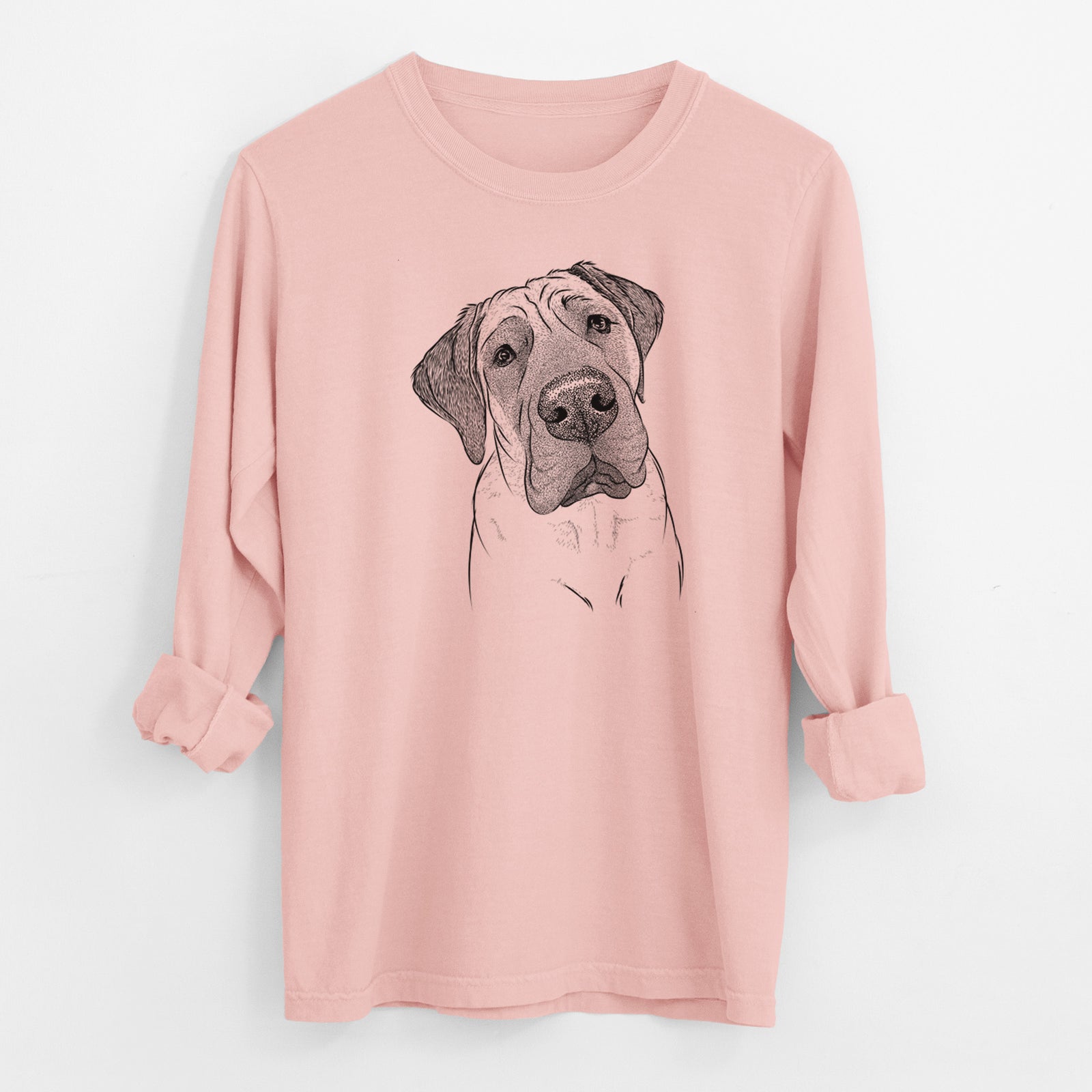 Bare Nutterbutter the English Mastiff - Men's Heavyweight 100% Cotton Long Sleeve