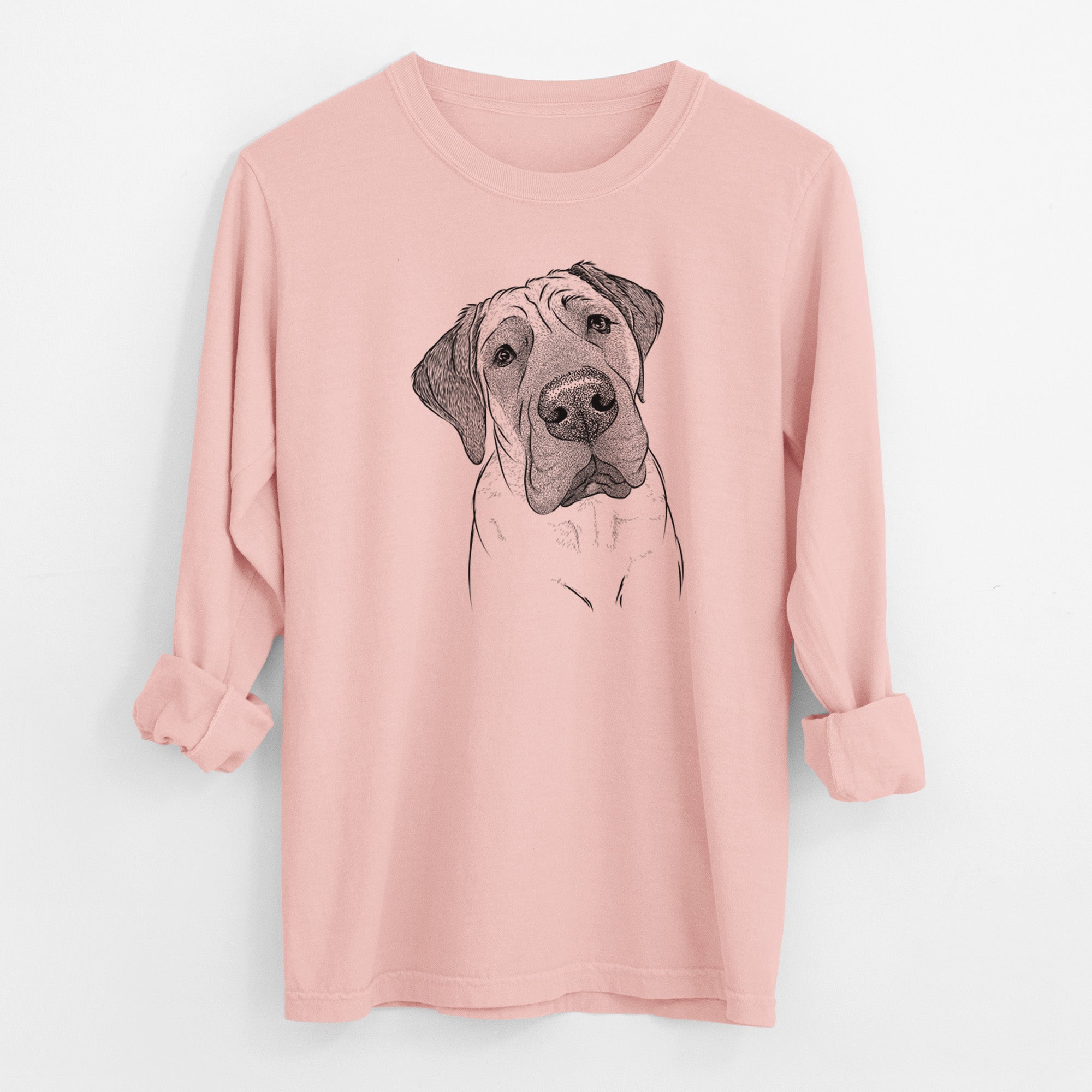 Bare Nutterbutter the English Mastiff - Men's Heavyweight 100% Cotton Long Sleeve