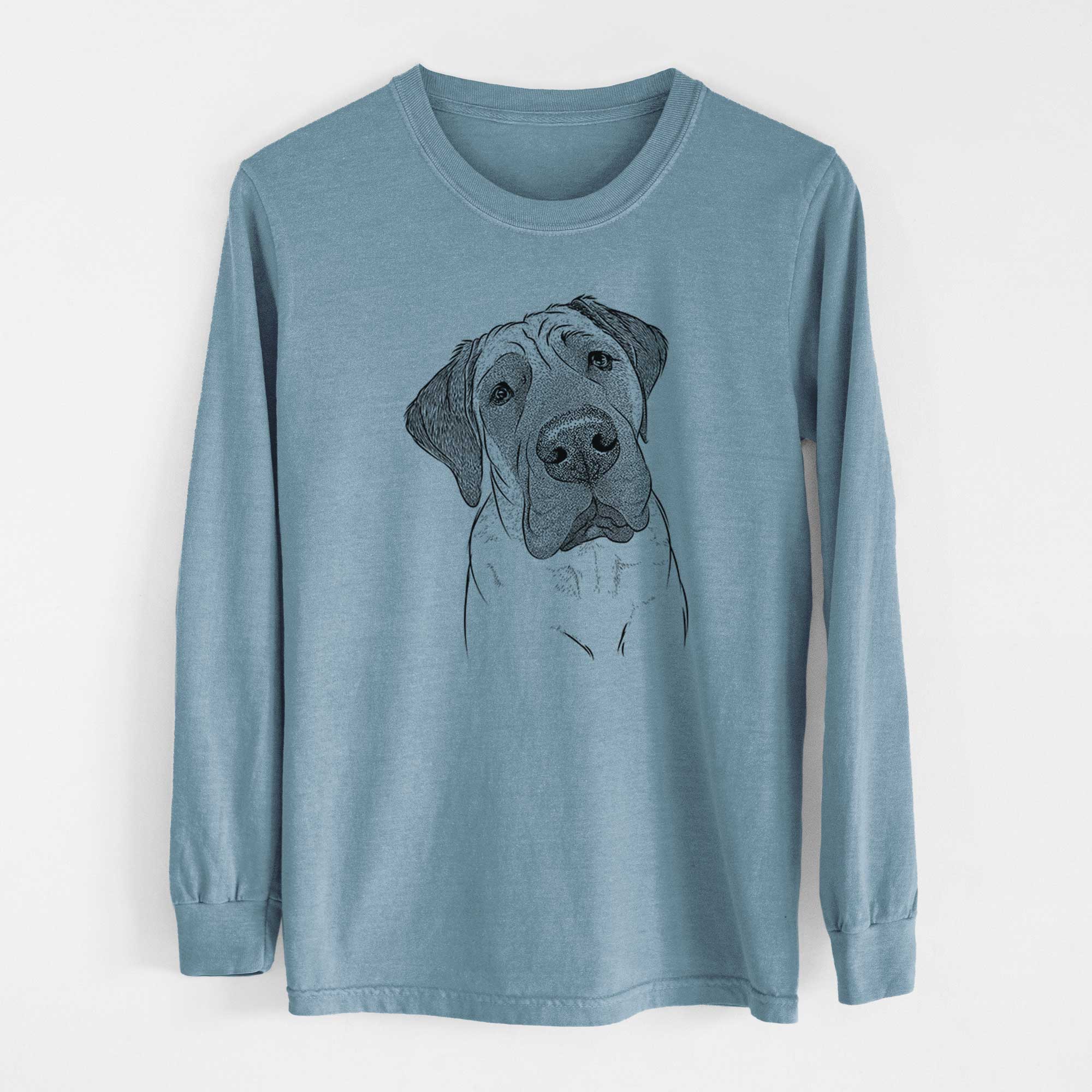 Bare Nutterbutter the English Mastiff - Men's Heavyweight 100% Cotton Long Sleeve