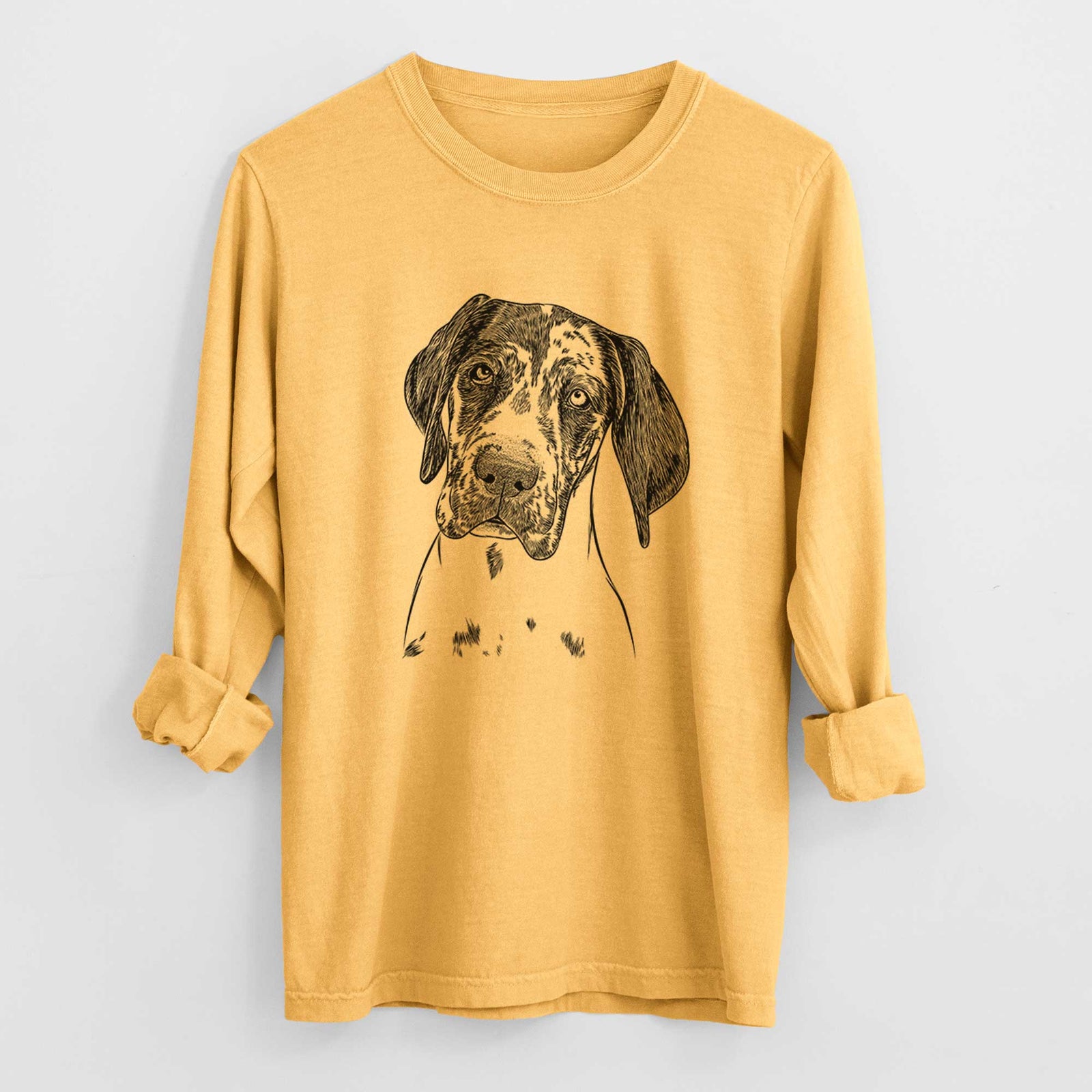 Bare Nyx the Great Dane - Men's Heavyweight 100% Cotton Long Sleeve