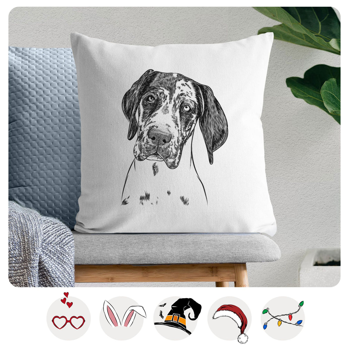 Nyx the Great Dane - Throw Pillow Cover