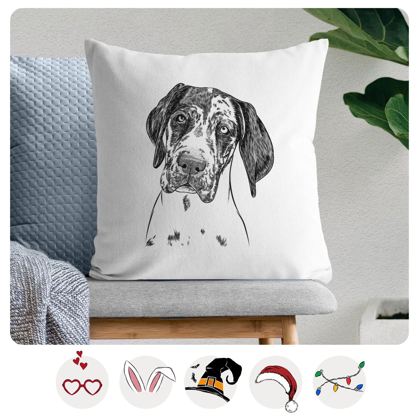 Nyx the Great Dane - Throw Pillow Cover
