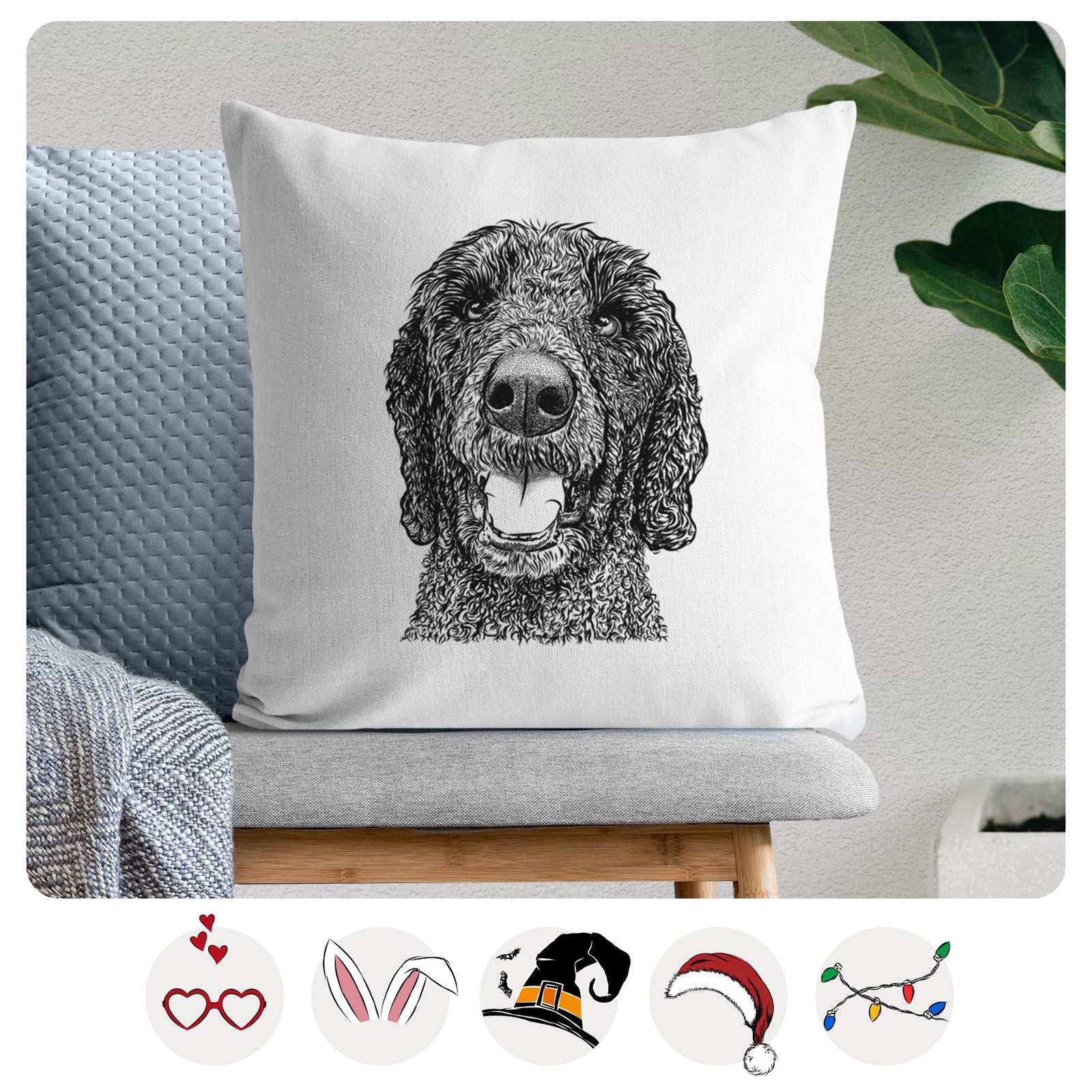 Obi James the Goldendoodle - Throw Pillow Cover