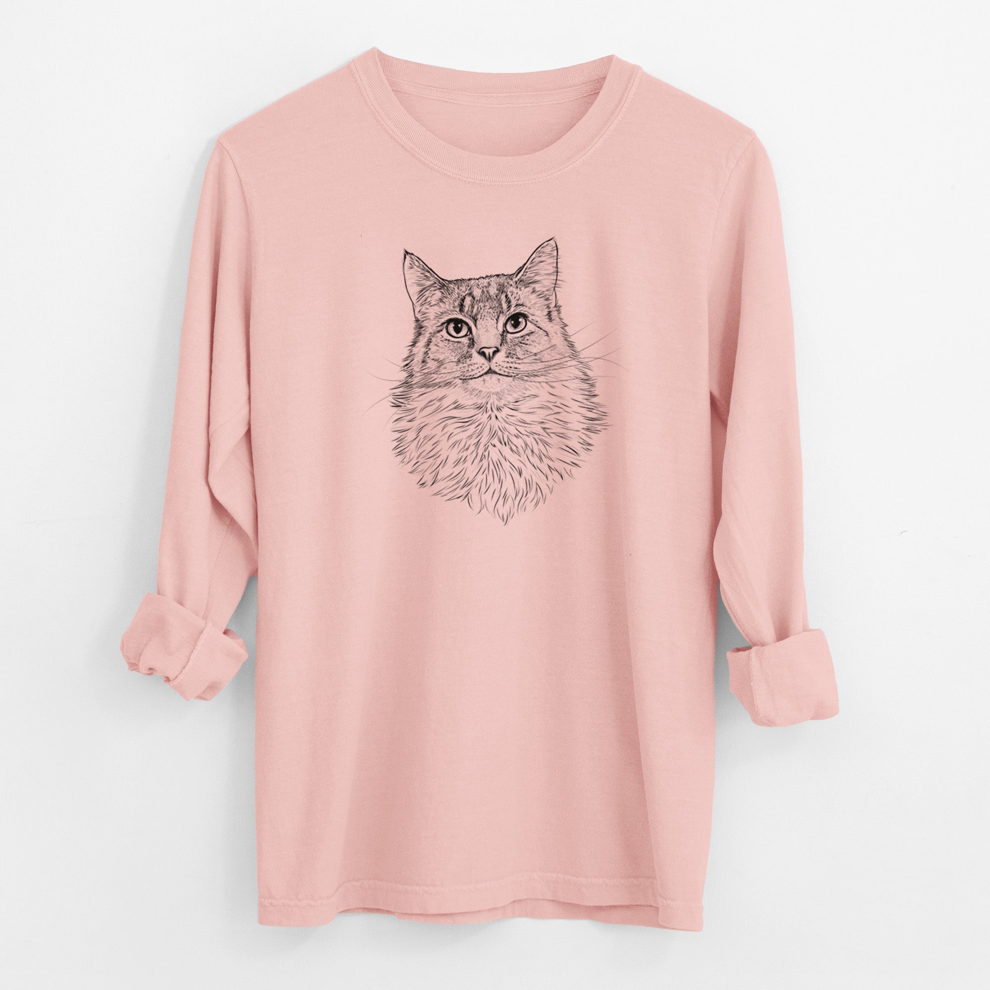 Bare Olive the Cat - Men's Heavyweight 100% Cotton Long Sleeve