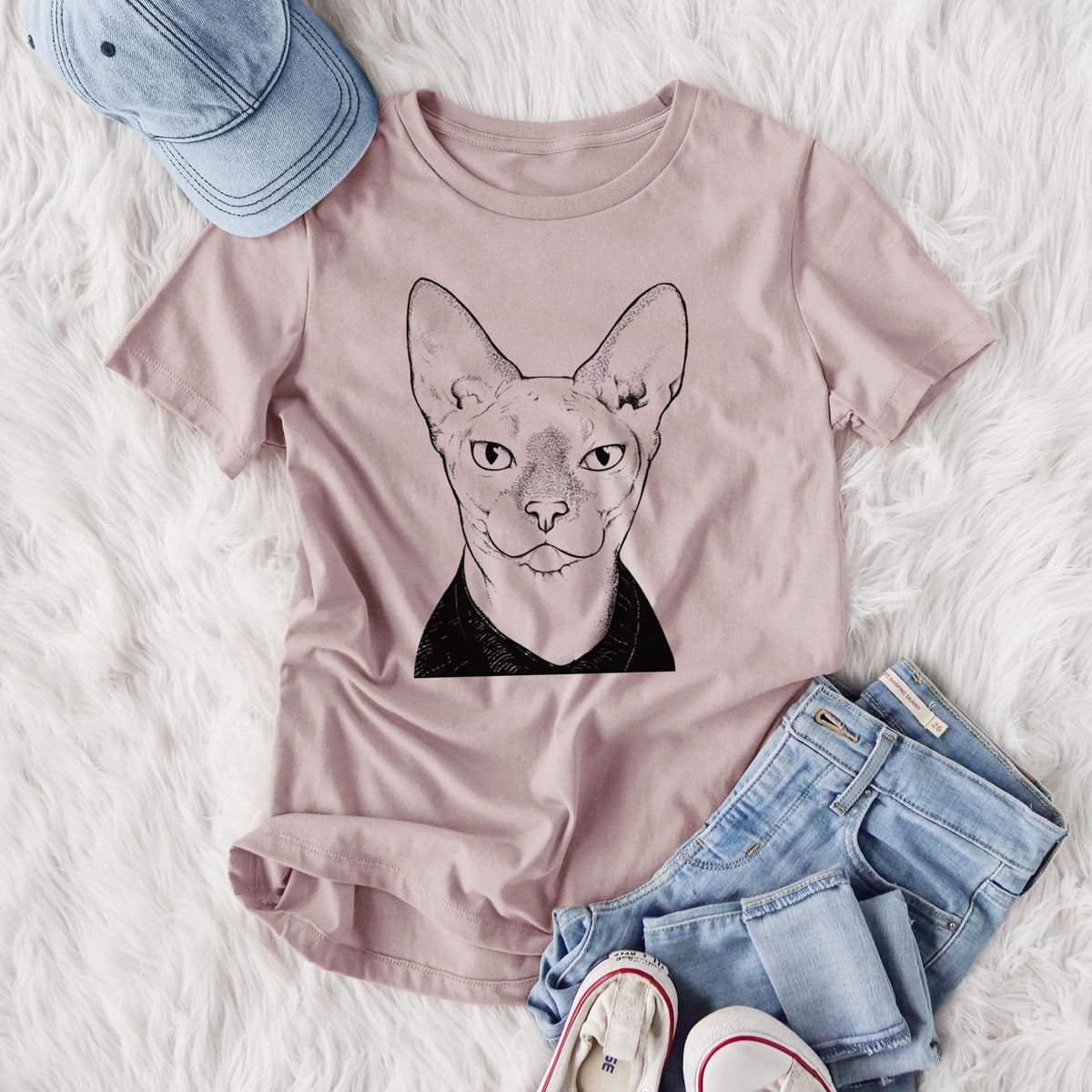 Bare Oliver Watson the Sphynx Cat - Women's Lightweight Relaxed Fit 100% Cotton Crewneck