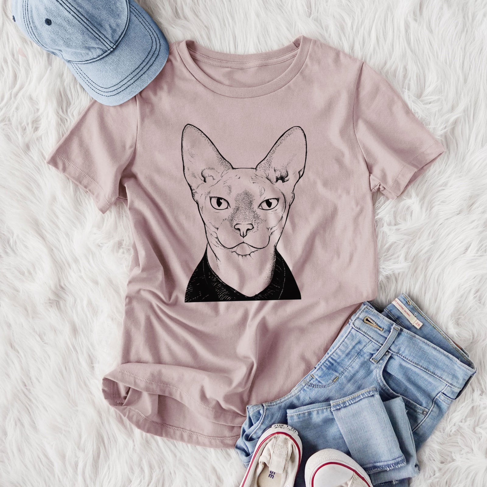 Bare Oliver Watson the Sphynx Cat - Women's Lightweight Relaxed Fit 100% Cotton Crewneck