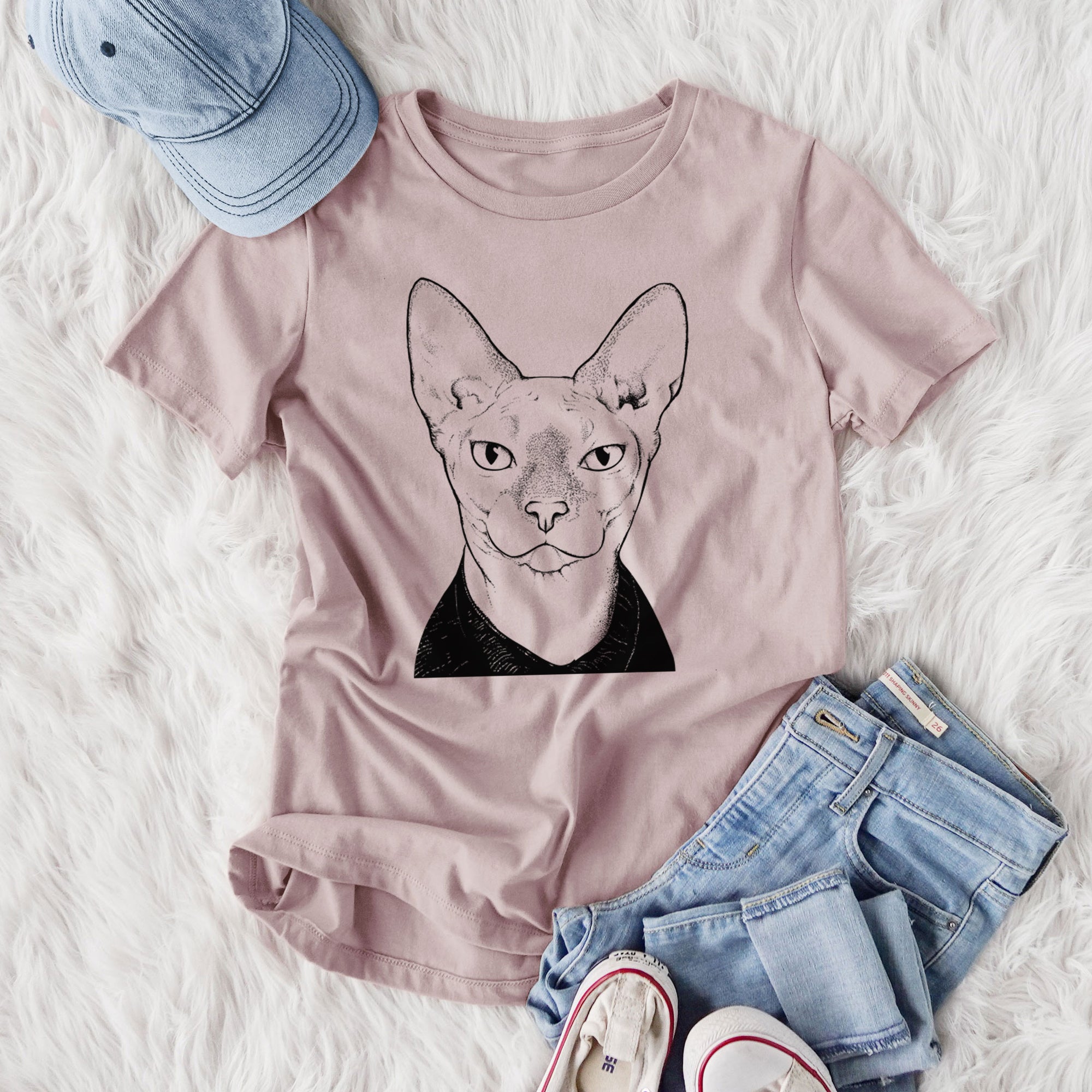 Bare Oliver Watson the Sphynx Cat - Women's Lightweight Relaxed Fit 100% Cotton Crewneck