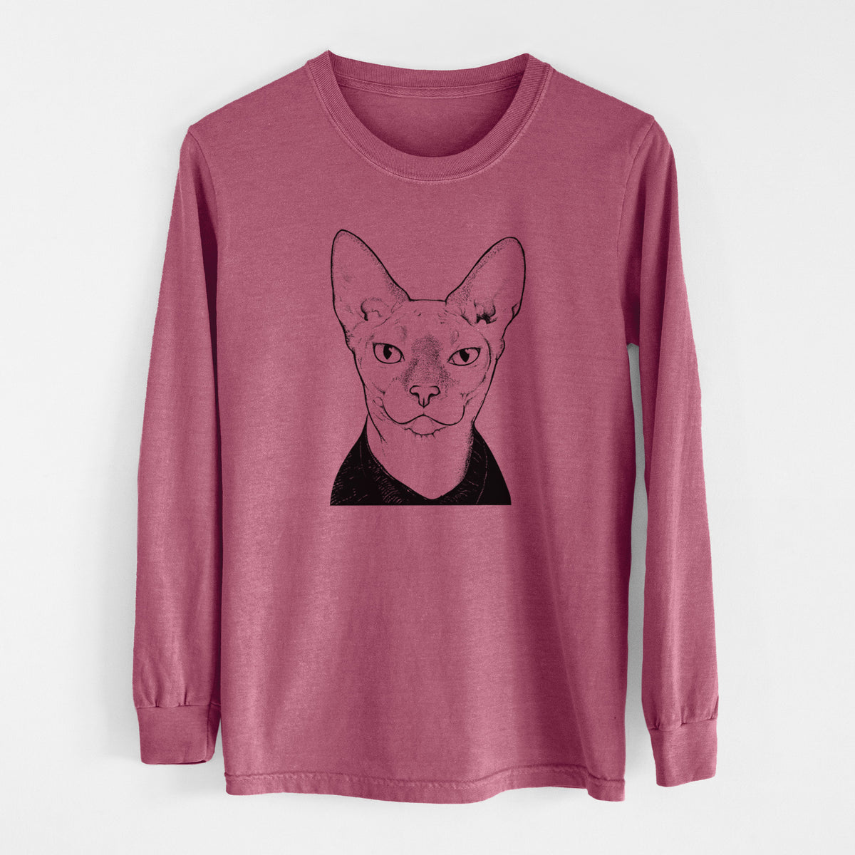 Bare Oliver Watson the Sphynx Cat - Men's Heavyweight 100% Cotton Long Sleeve