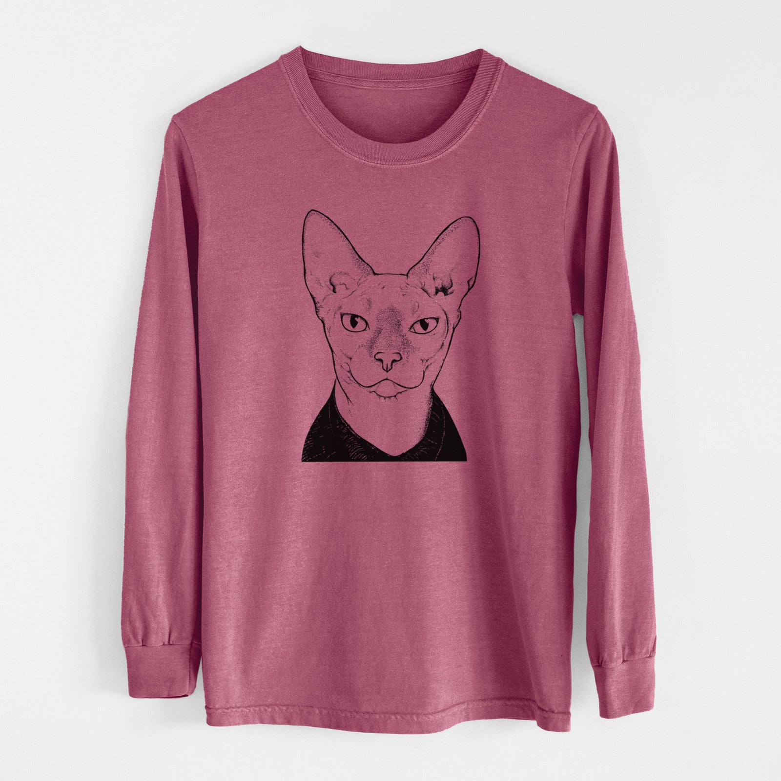 Bare Oliver Watson the Sphynx Cat - Men's Heavyweight 100% Cotton Long Sleeve